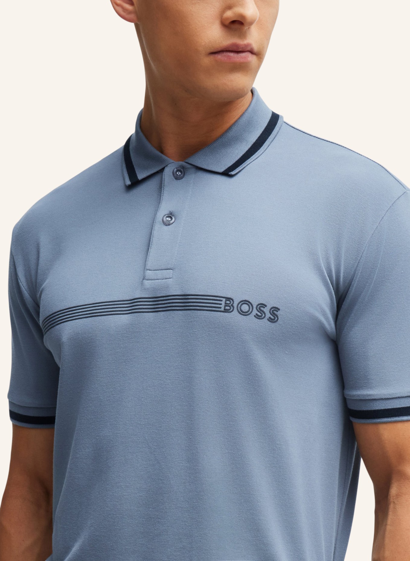 BOSS Poloshirt PADDY 1 Regular Fit, Farbe: BLAU (Bild 3)