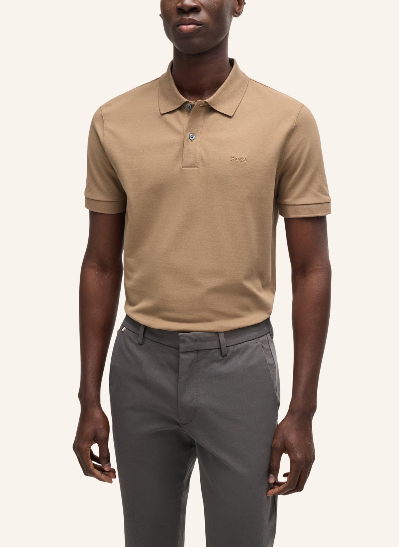 BOSS Poloshirt PALLAS Regular Fit, Farbe: BEIGE (Bild 4)