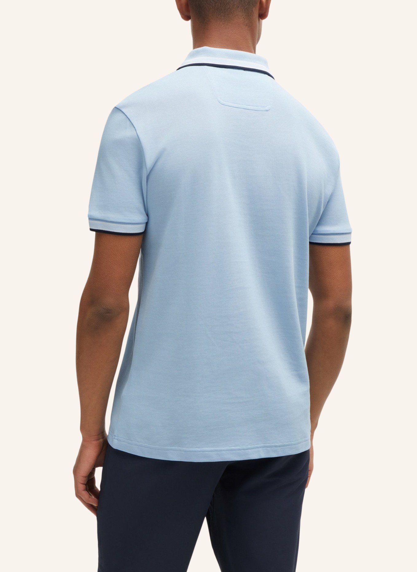 BOSS Piqué-Poloshirt PADDY CURVED Regular Fit: HELLBLAU