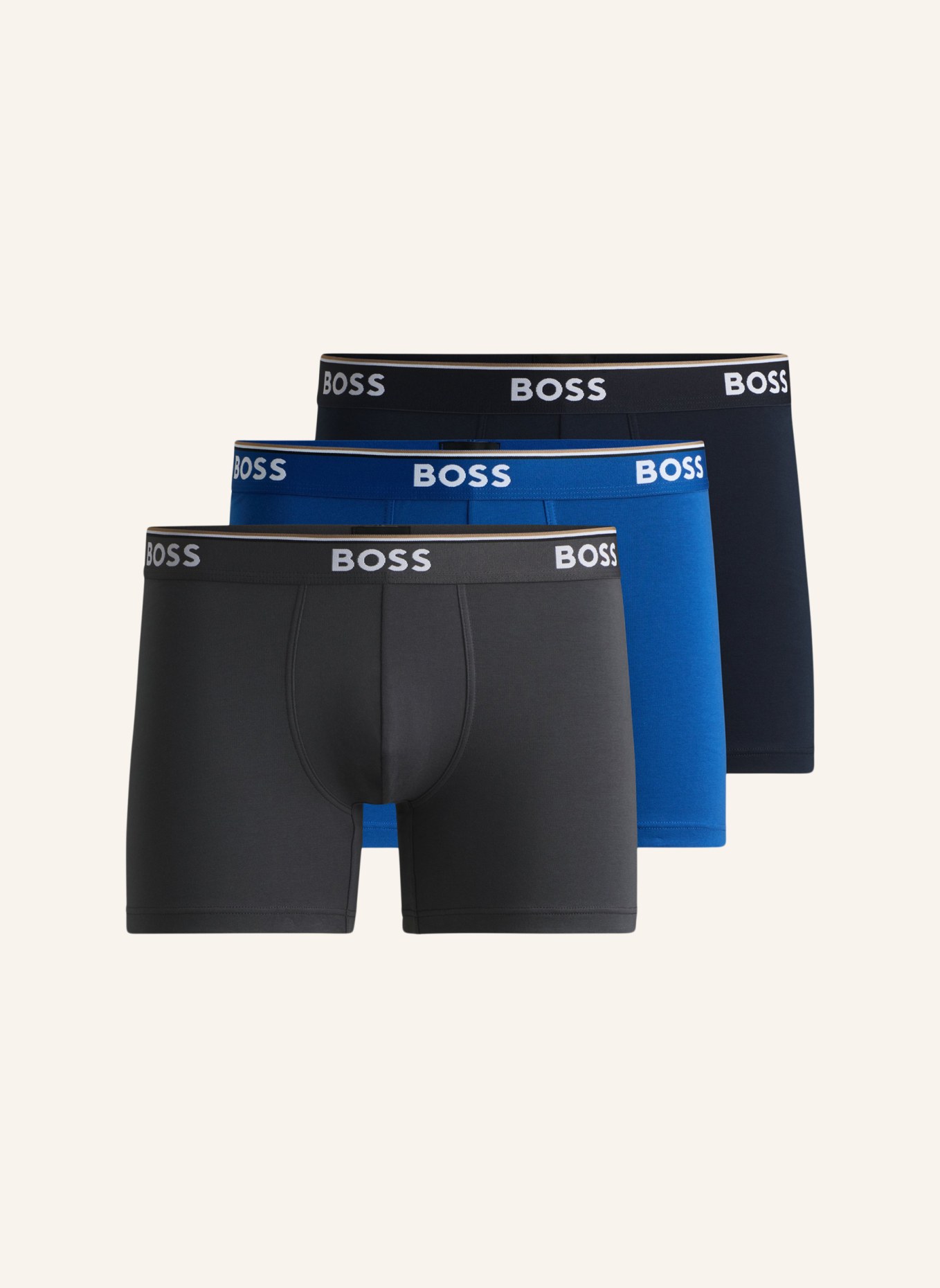 BOSS Boxershort BOXERBR 3P POWER, Farbe: BLAU (Bild 1)