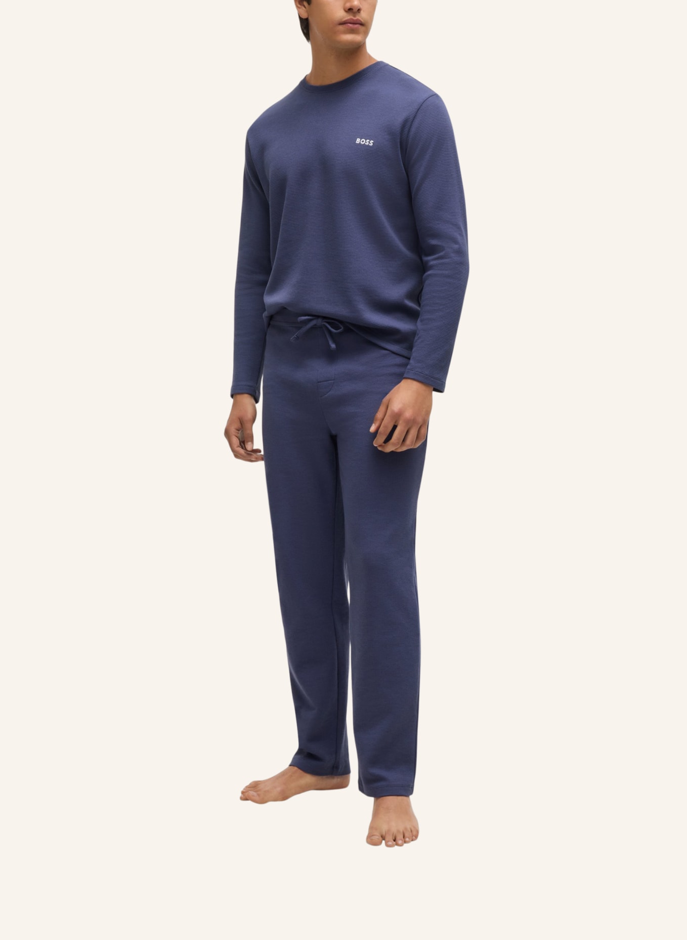 BOSS Pyjamas Unterteil WAFFLE PANTS, Farbe: DUNKELBLAU (Bild 5)