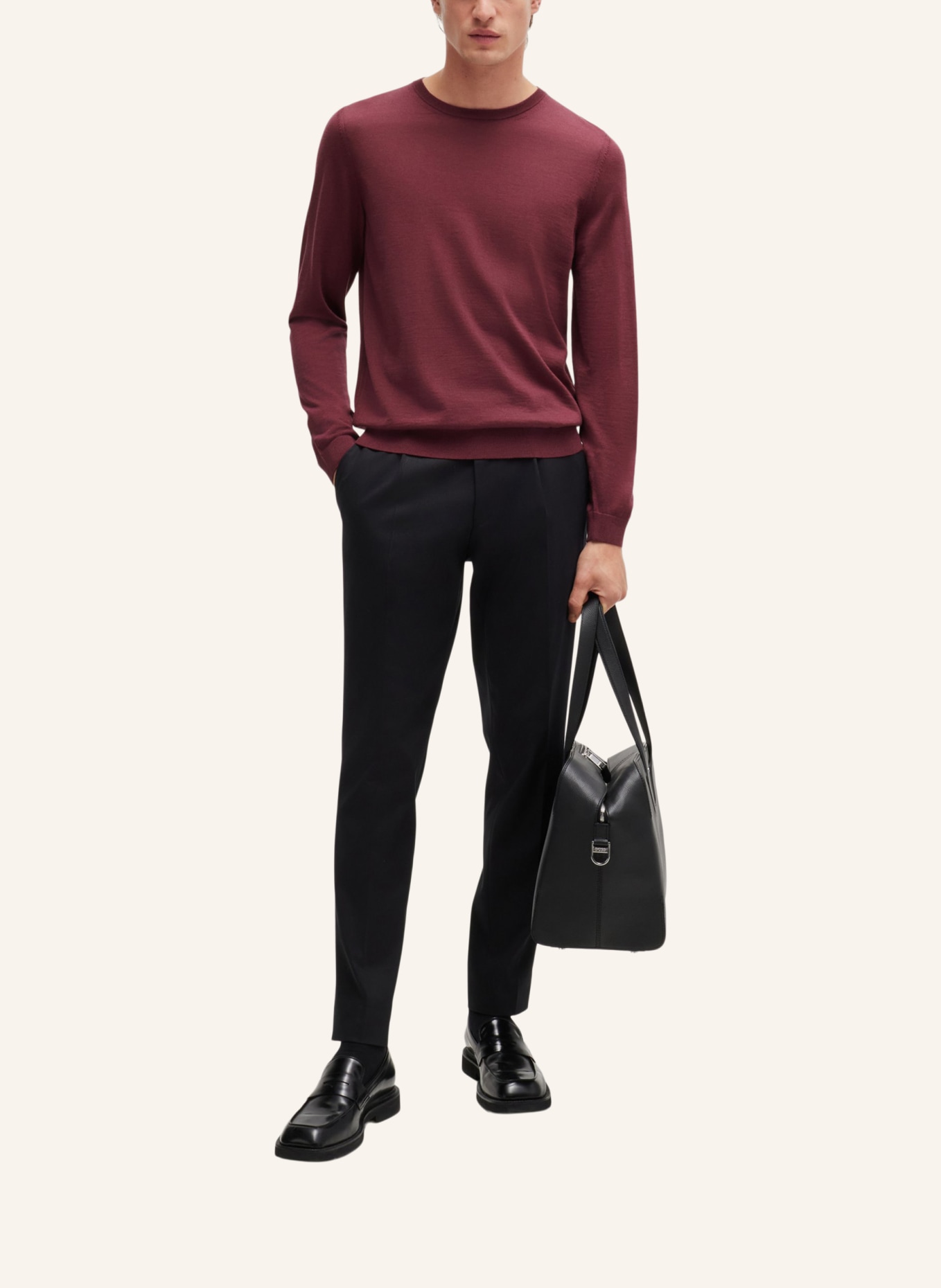 BOSS Pullover LENO-P Slim Fit, Farbe: DUNKELROT (Bild 5)