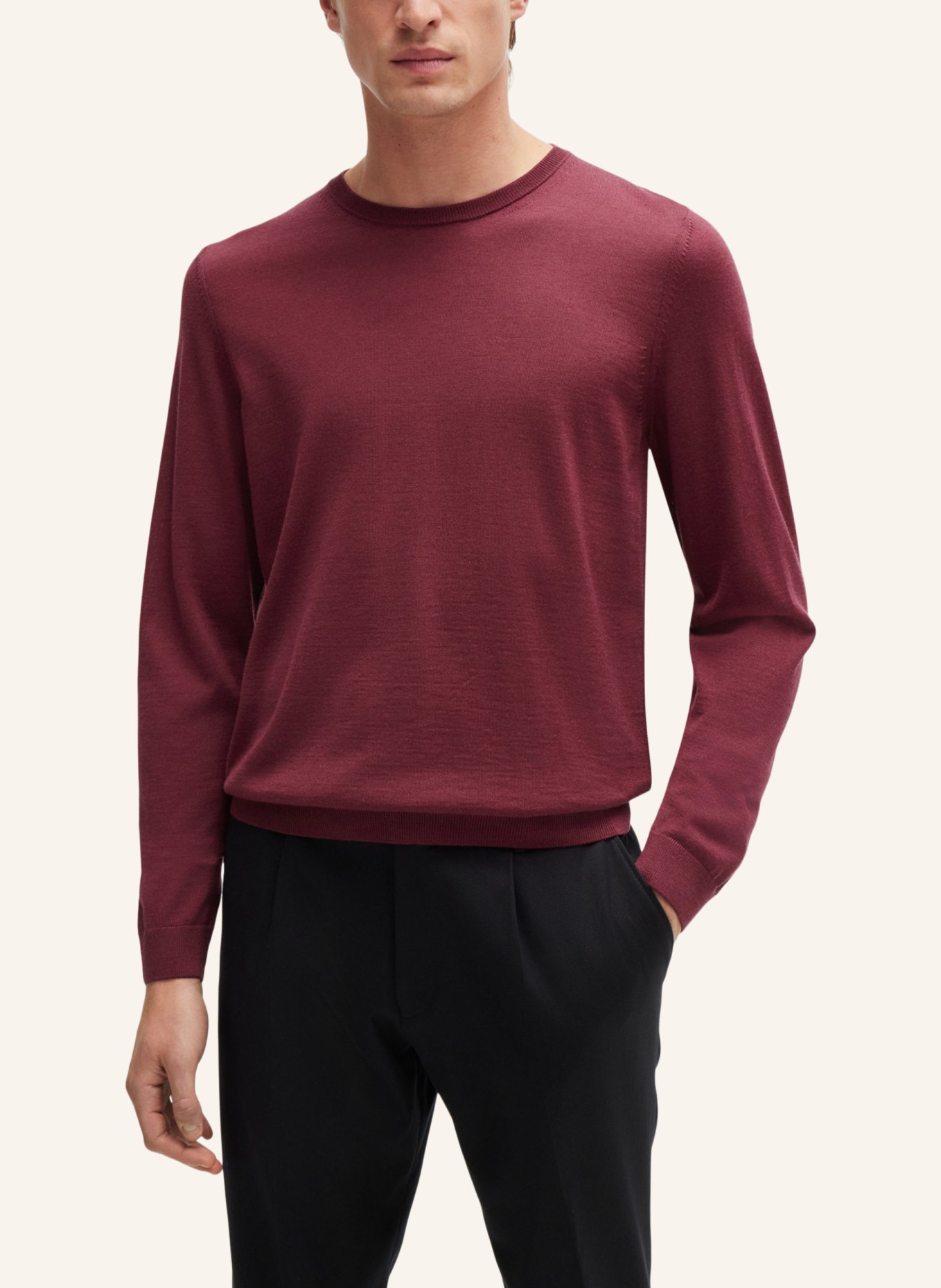 BOSS Pullover LENO-P Slim Fit, Farbe: DUNKELROT (Bild 4)