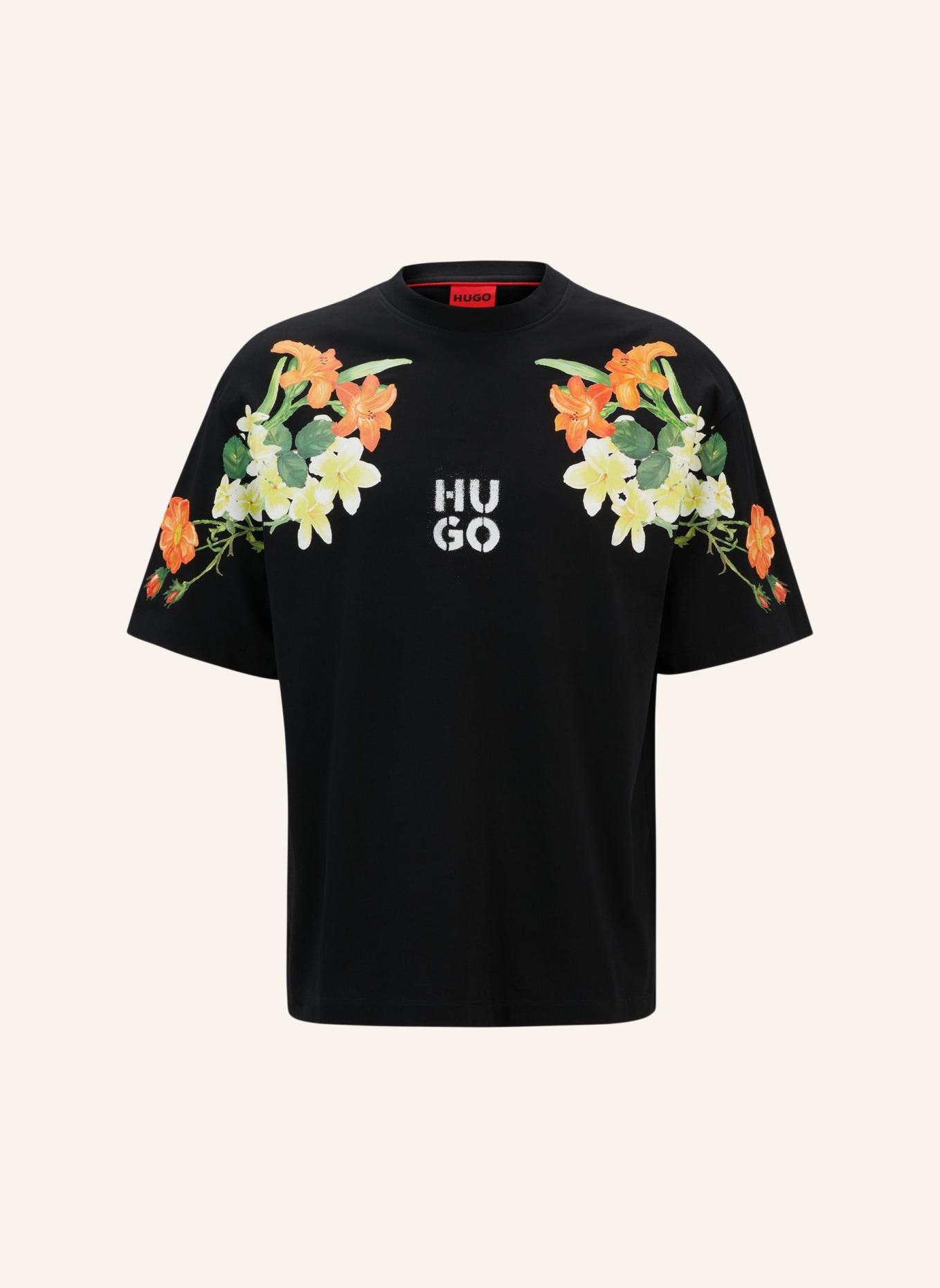 HUGO T-Shirt DIBLOSTEE Oversize Fit, Farbe: SCHWARZ (Bild 1)