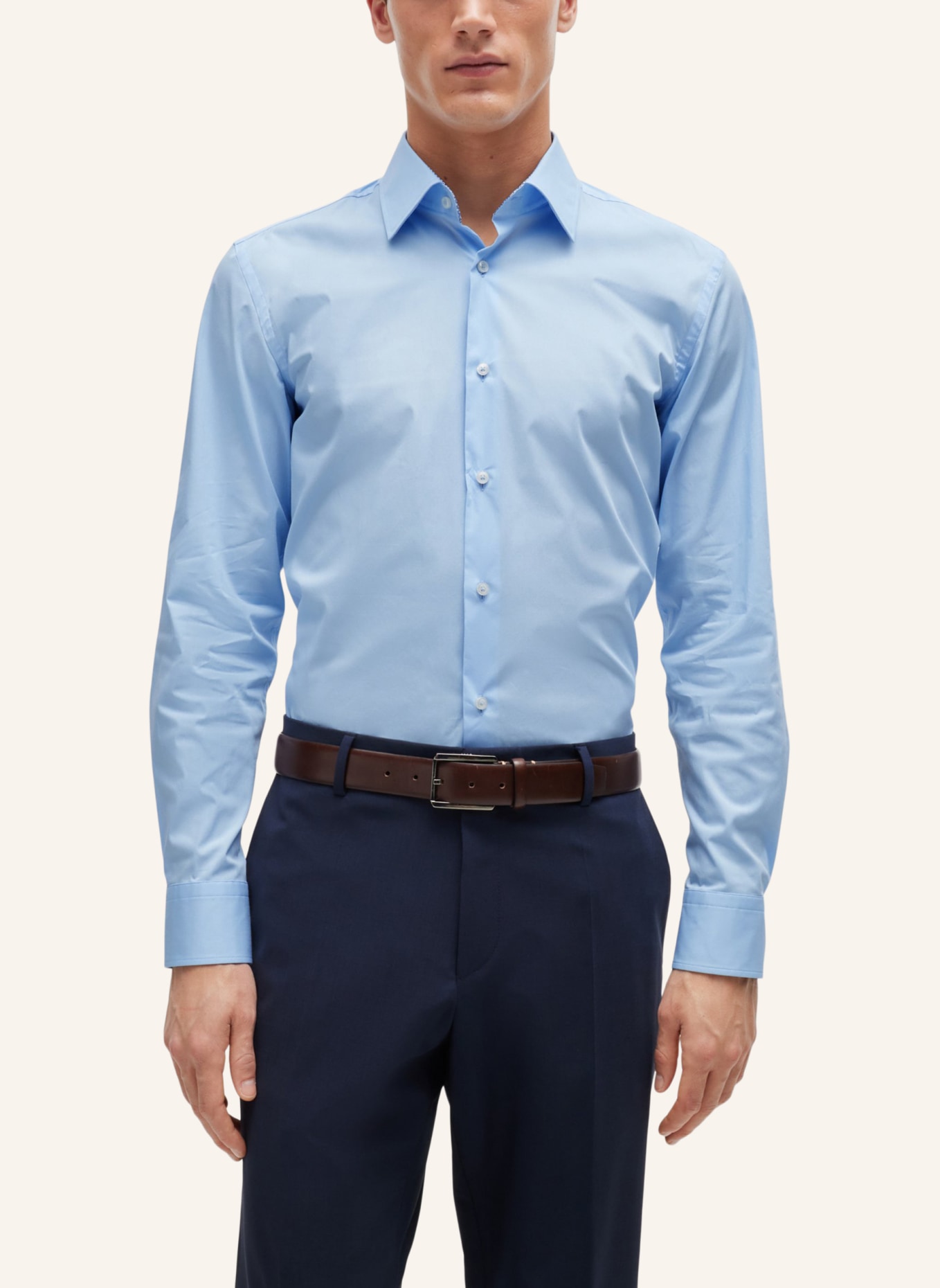 BOSS Business Hemd H-HANK-KENT-C3-214 Slim Fit, Farbe: HELLBLAU (Bild 5)