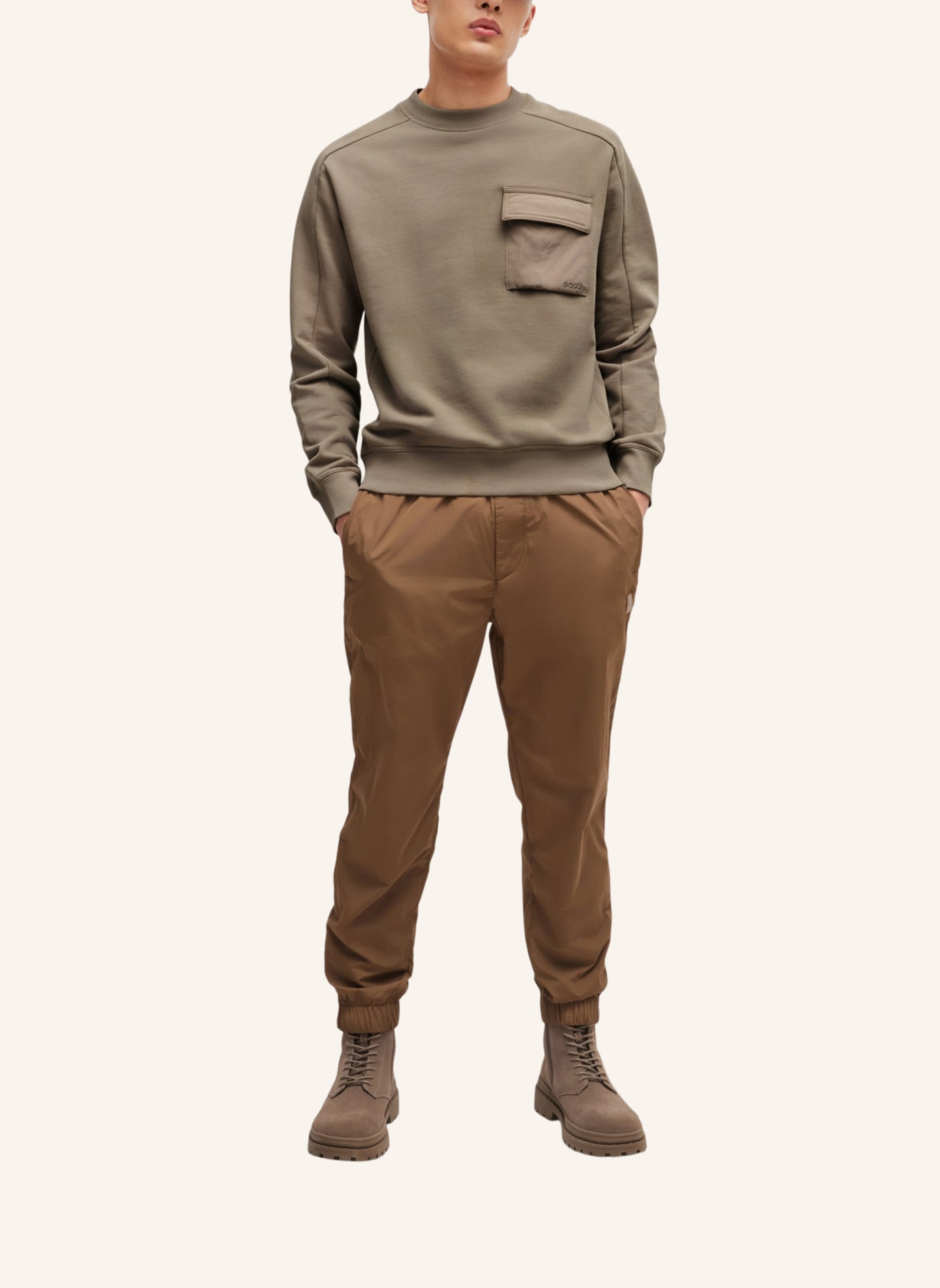 BOSS Sweatshirt WE_POCKETCARGO Relaxed Fit, Farbe: BRAUN (Bild 5)