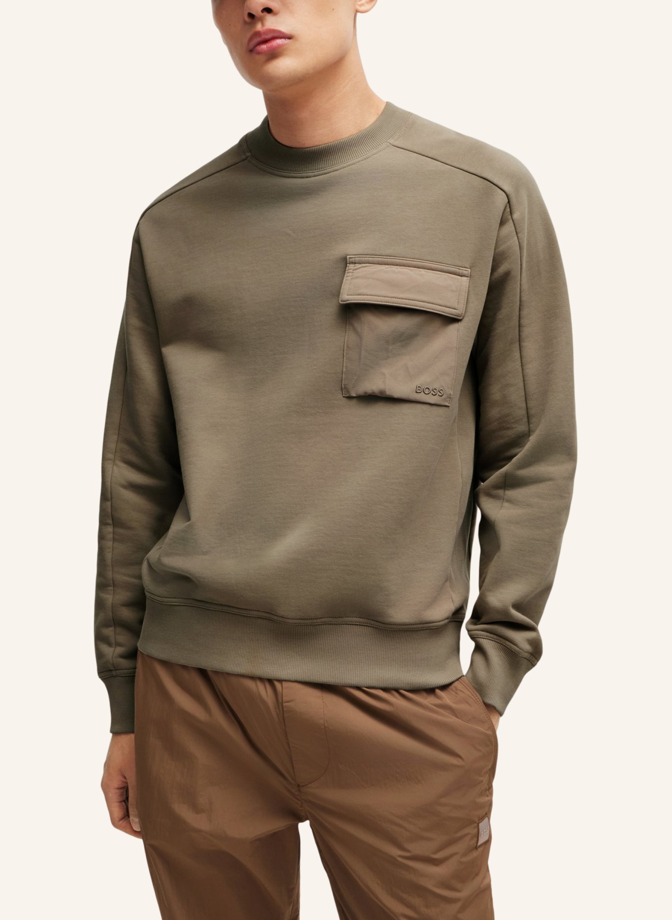 BOSS Sweatshirt WE_POCKETCARGO Relaxed Fit, Farbe: BRAUN (Bild 4)