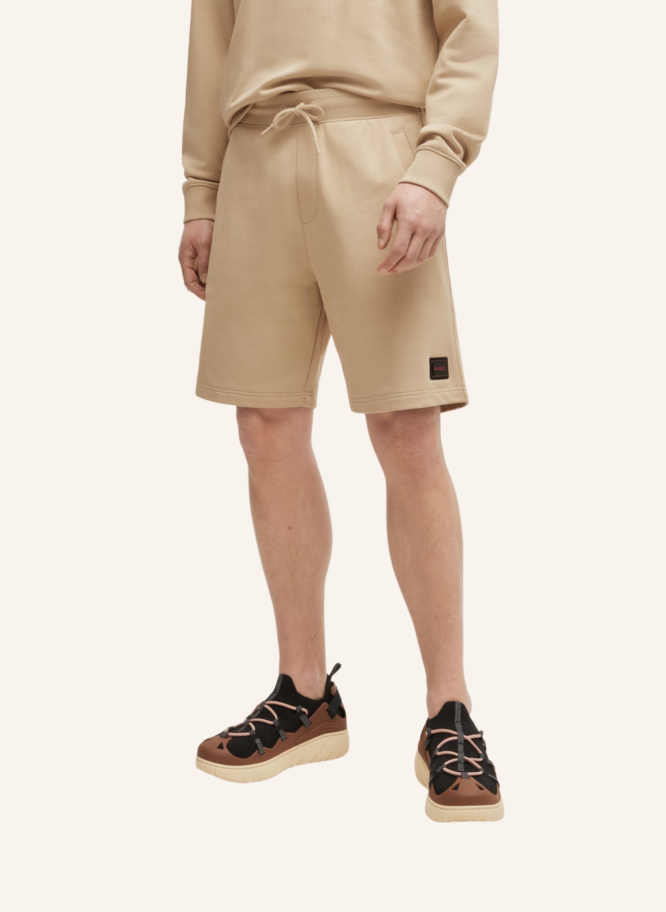 HUGO Casual Hose DIZ_GEL Relaxed Fit, Farbe: BEIGE (Bild 5)