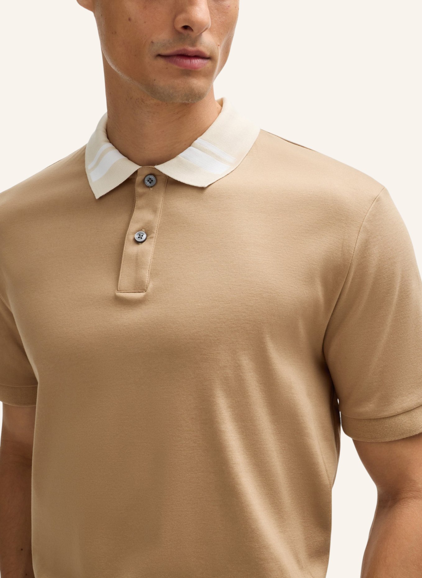 BOSS Poloshirt H-PHILLIPSON 117 Slim Fit, Farbe: BEIGE (Bild 3)