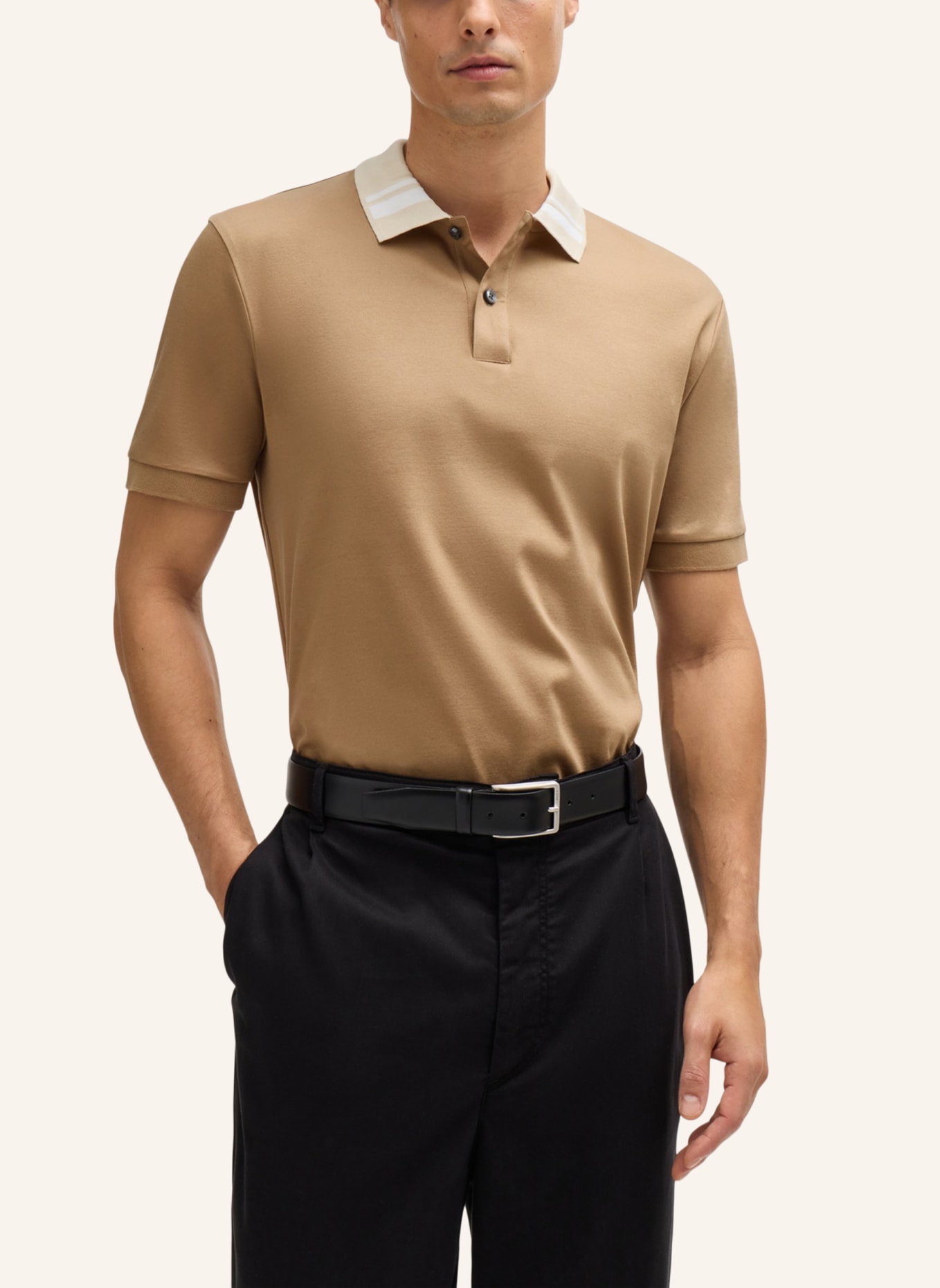 BOSS Poloshirt H-PHILLIPSON 117 Slim Fit, Farbe: BEIGE (Bild 4)