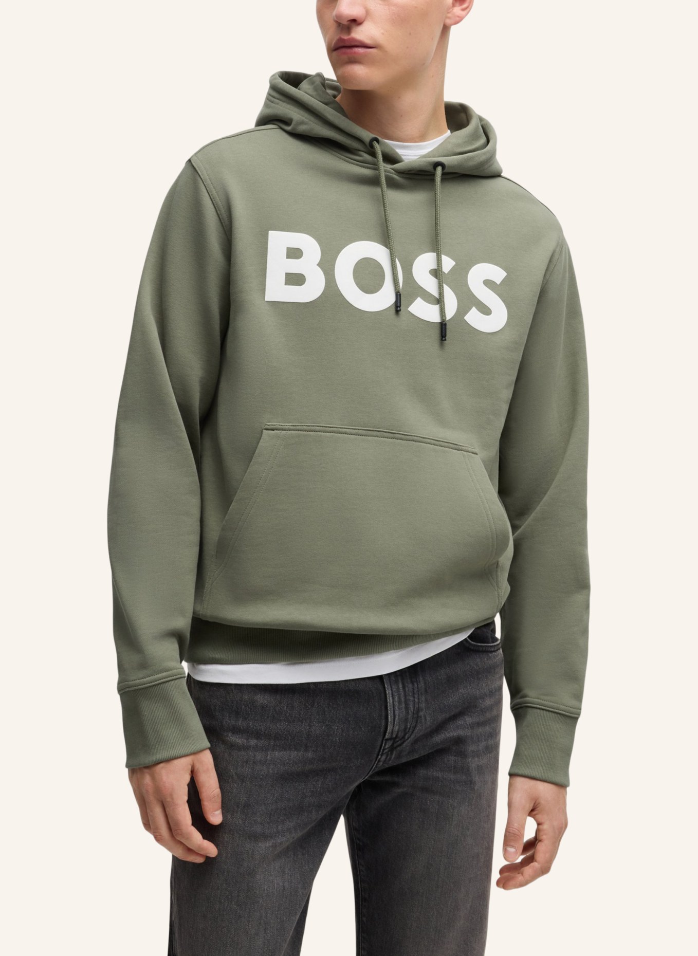 BOSS Sweatshirt WEBASIC_HOOD Relaxed Fit, Farbe: GRÜN (Bild 4)