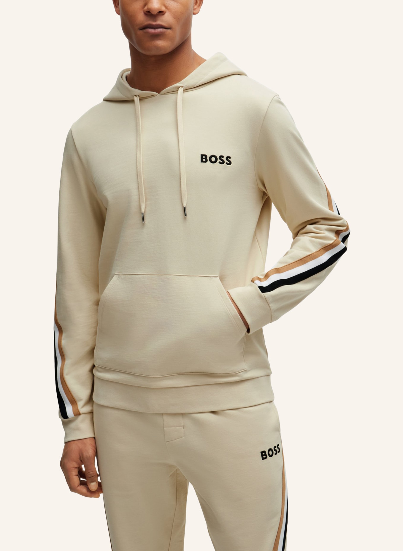 BOSS Loungewear Oberteil ICONIC HOODIE Regular Fit, Farbe: WEISS (Bild 4)