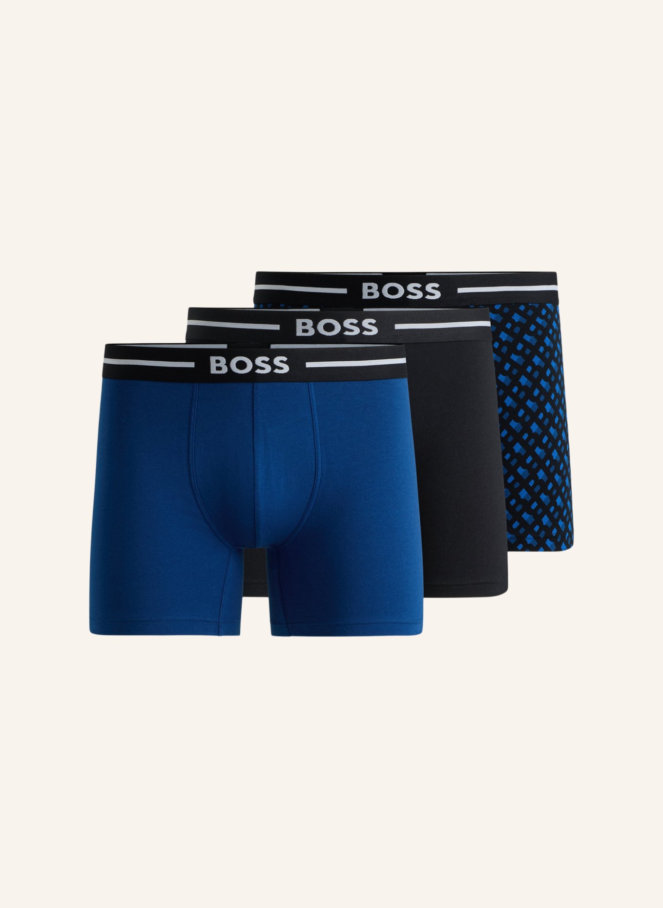 BOSS Boxershort BOXERBR 3P BOLD DES, Farbe: WEISS (Bild 1)