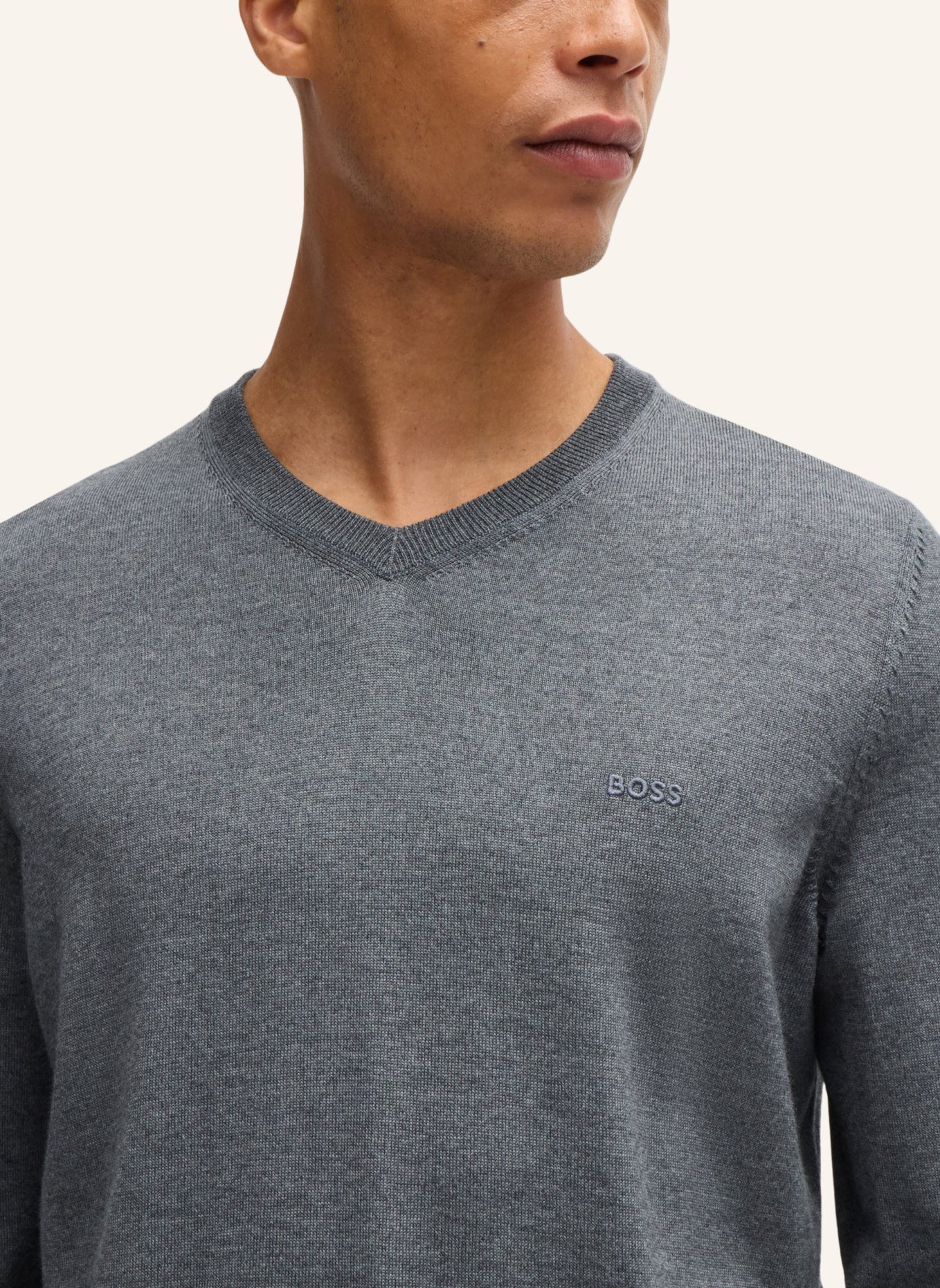 BOSS Pullover BARAM-L Regular Fit, Farbe: GRAU (Bild 3)