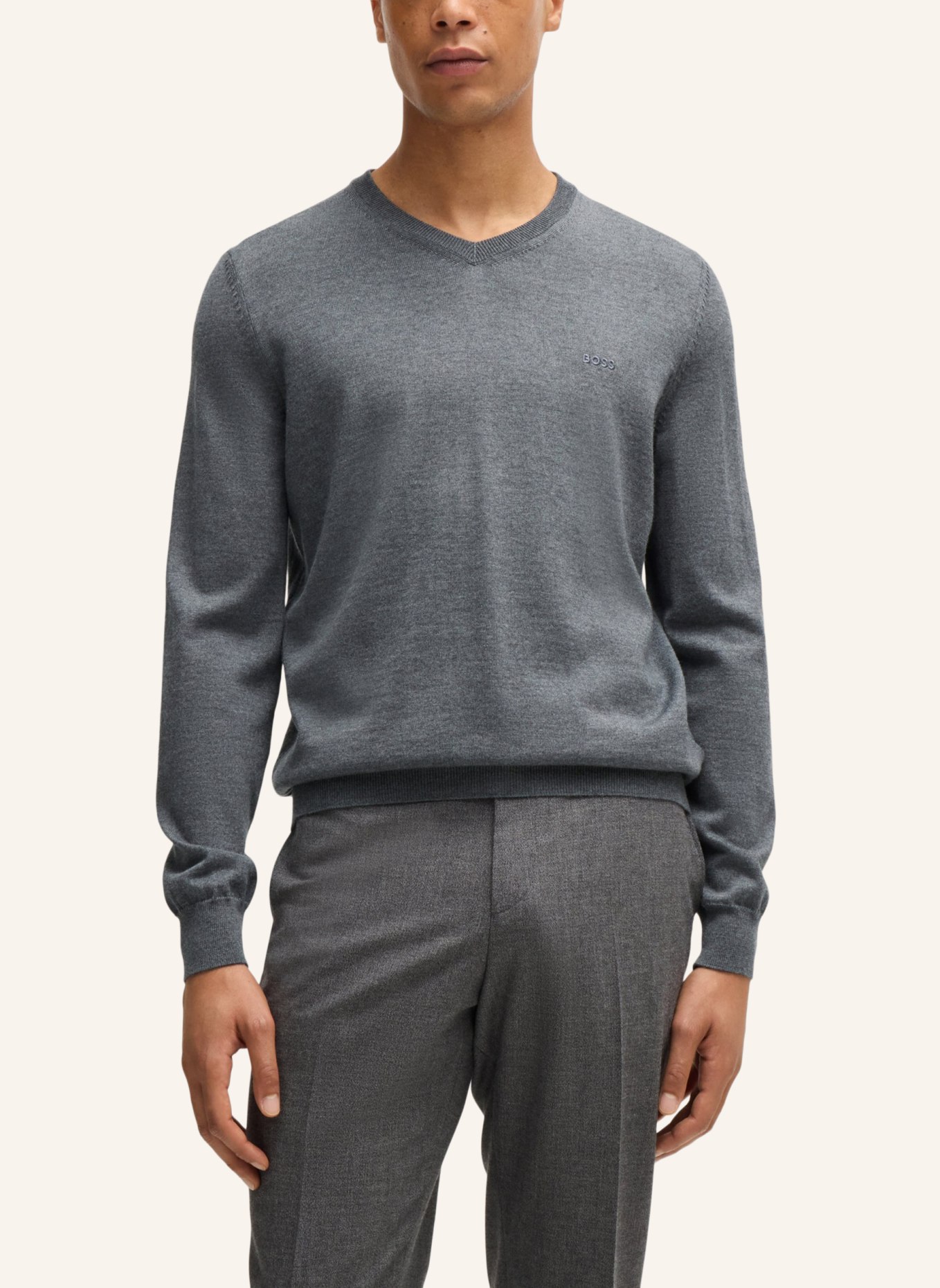 BOSS Pullover BARAM-L Regular Fit, Farbe: GRAU (Bild 4)