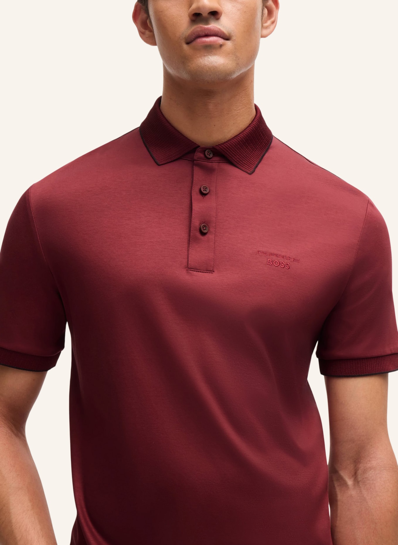 BOSS Poloshirt H-PROUT 400_PS Regular Fit, Farbe: DUNKELROT (Bild 3)