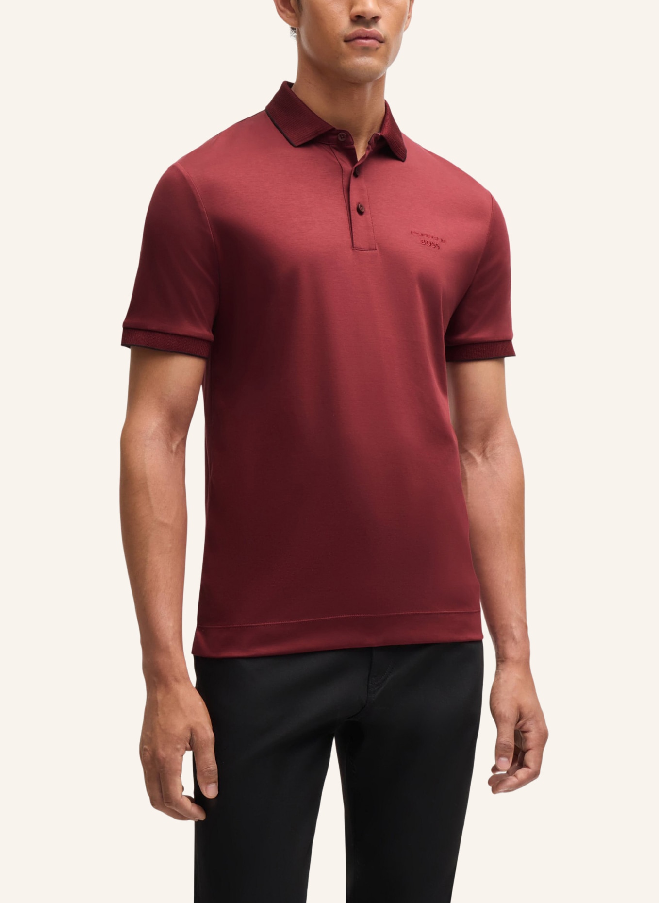 BOSS Poloshirt H-PROUT 400_PS Regular Fit, Farbe: DUNKELROT (Bild 4)