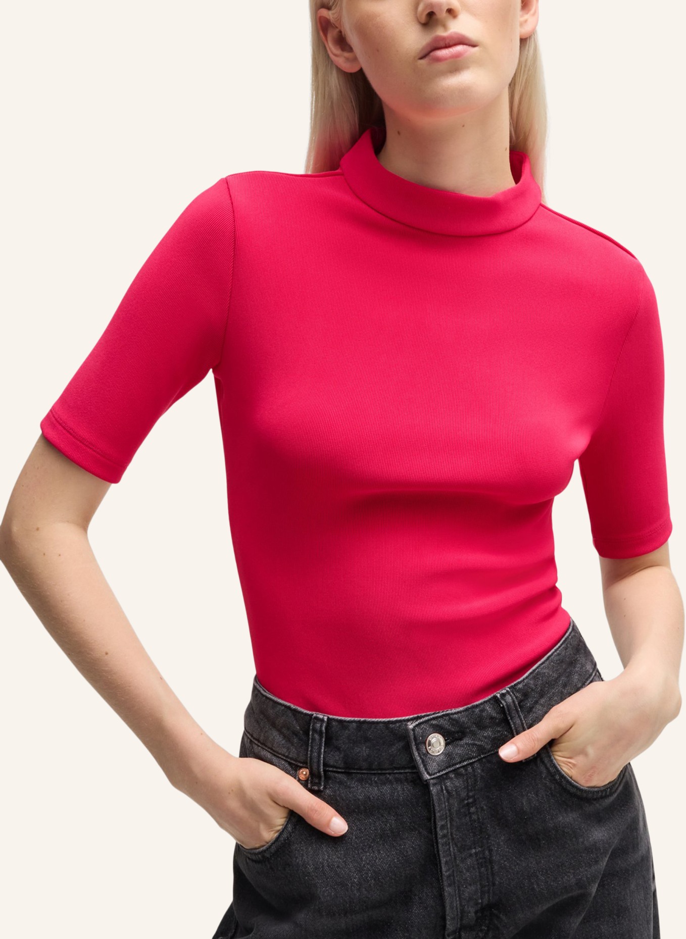 HUGO Casual Top DAGOON Slim Fit, Farbe: PINK (Bild 4)