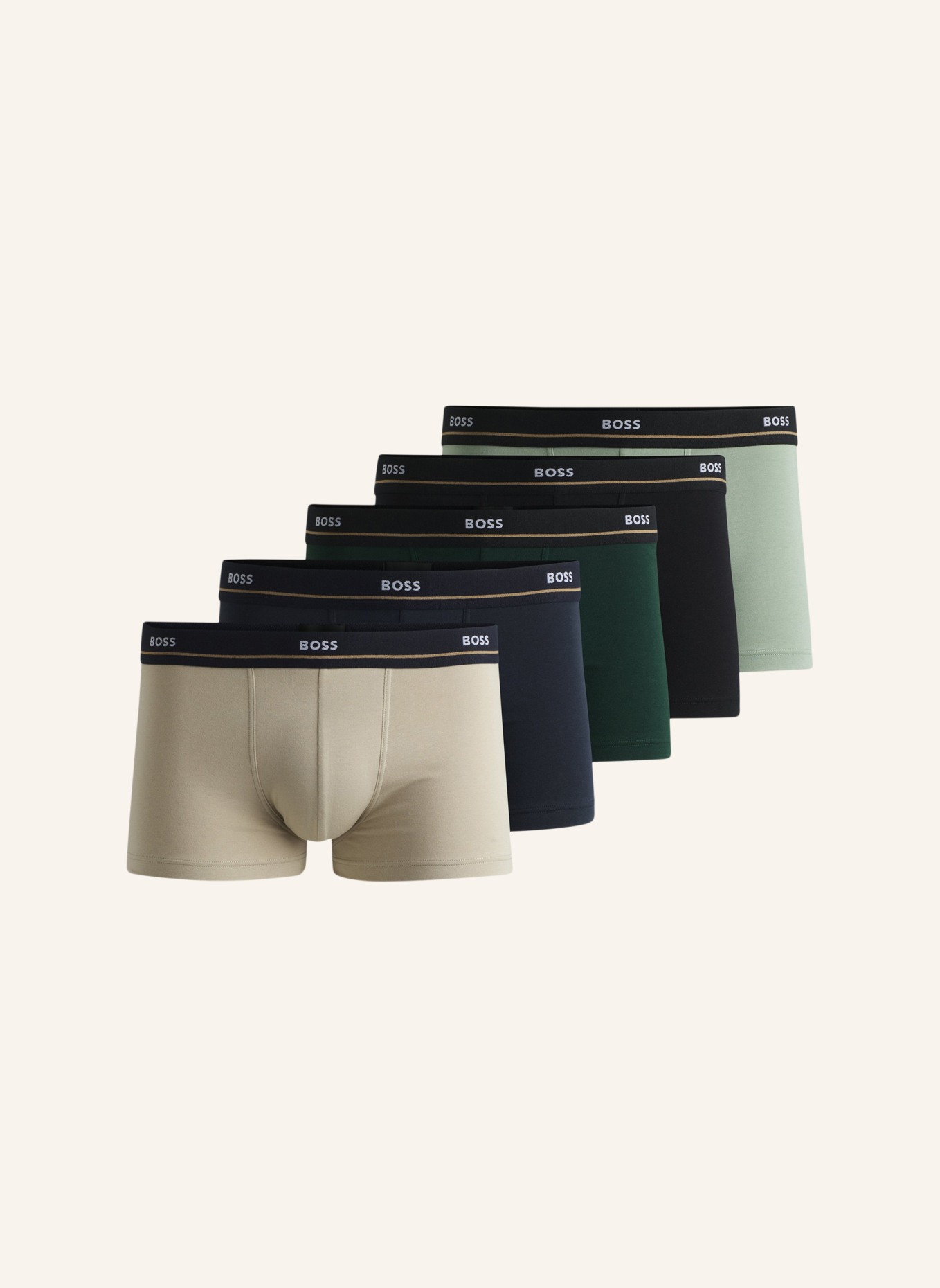 BOSS Boxershort TRUNK 5P ESSENTIAL, Farbe: BEIGE (Bild 1)