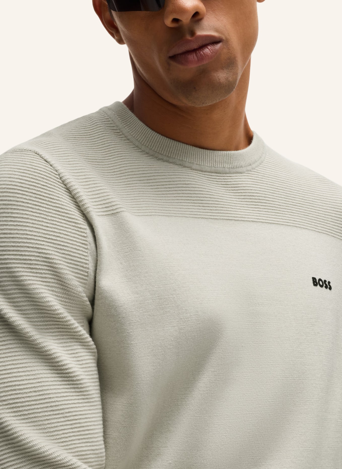 BOSS Pullover MOMENTUM-X_CN Regular Fit, Farbe: BEIGE (Bild 3)