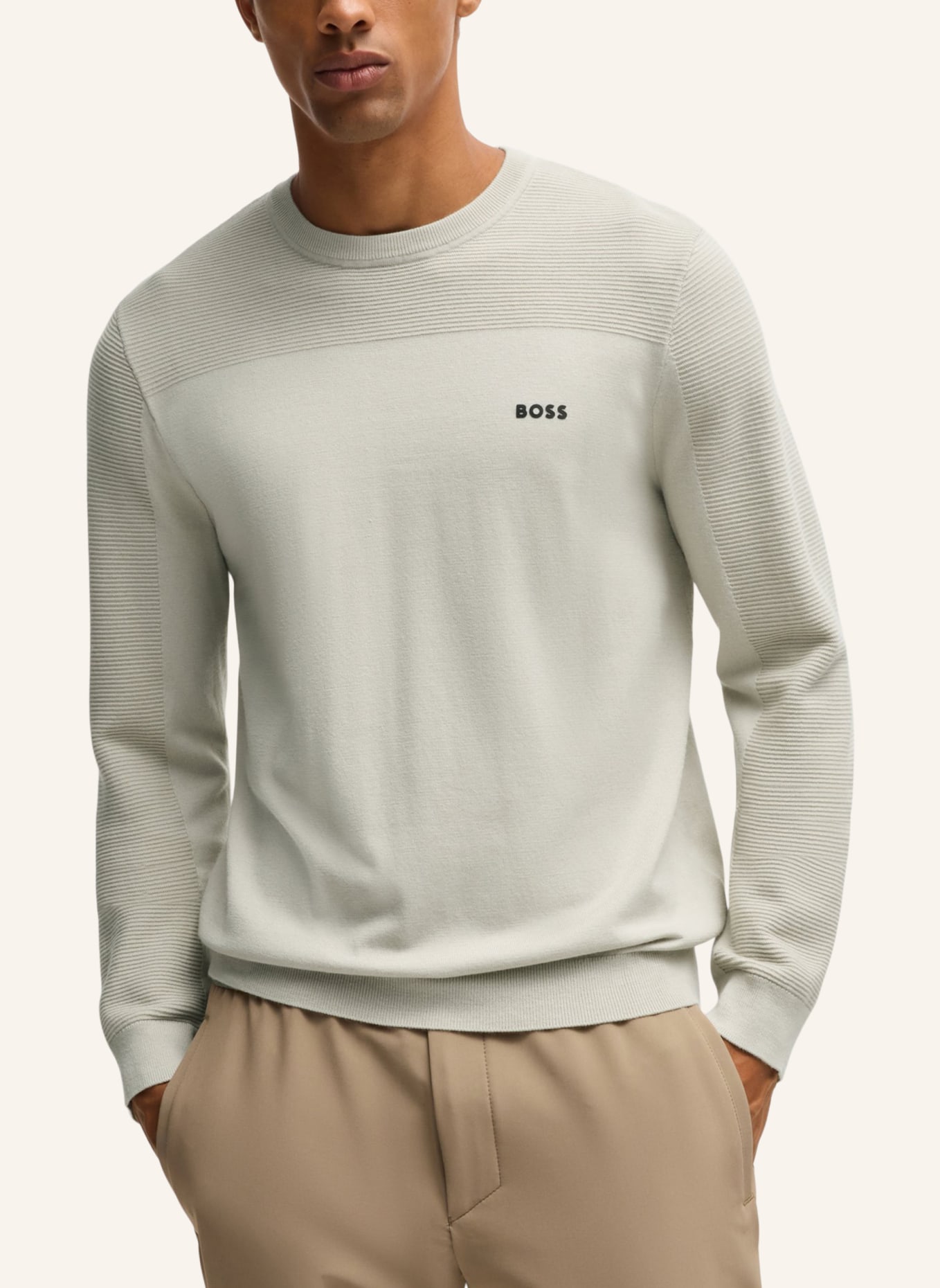 BOSS Pullover MOMENTUM-X_CN Regular Fit, Farbe: BEIGE (Bild 4)