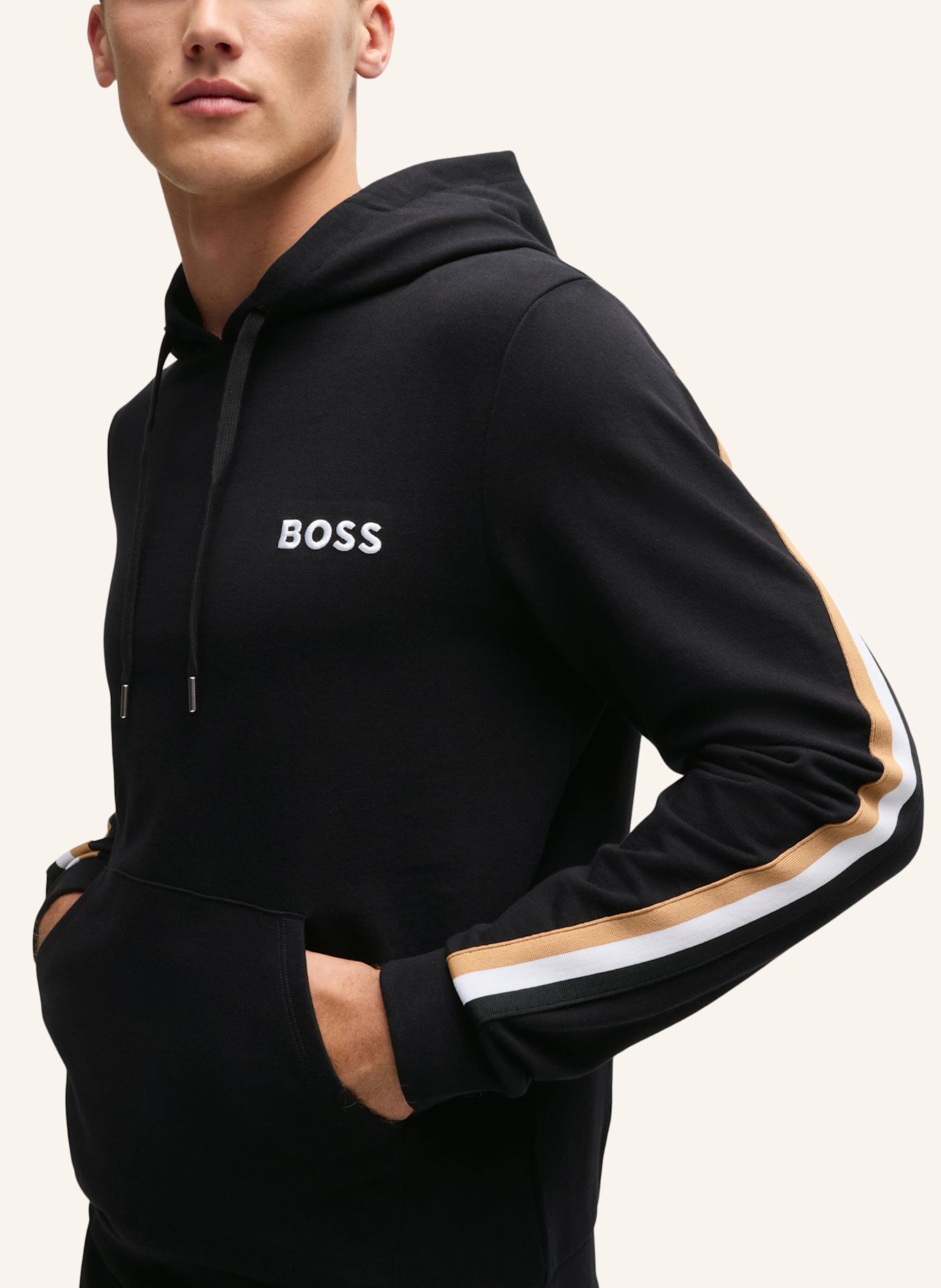 BOSS Loungewear Oberteil ICONIC HOODIE Regular Fit, Farbe: SCHWARZ (Bild 3)