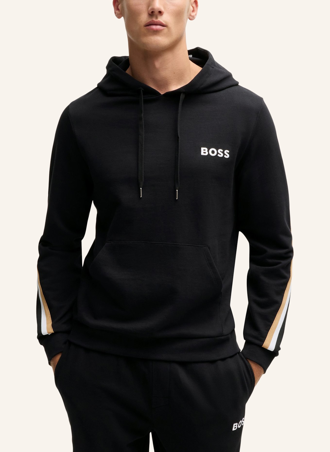 BOSS Loungewear Oberteil ICONIC HOODIE Regular Fit, Farbe: SCHWARZ (Bild 4)