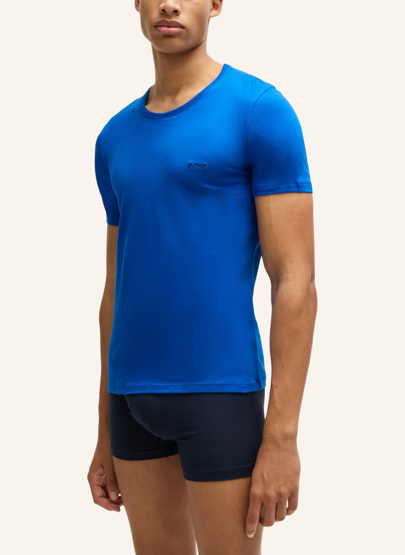 BOSS Unterwäsche Top TSHIRTRN 3P CLASSIC Regular Fit, Farbe: BLAU/ DUNKELBLAU/ SCHWARZ (Bild 3)