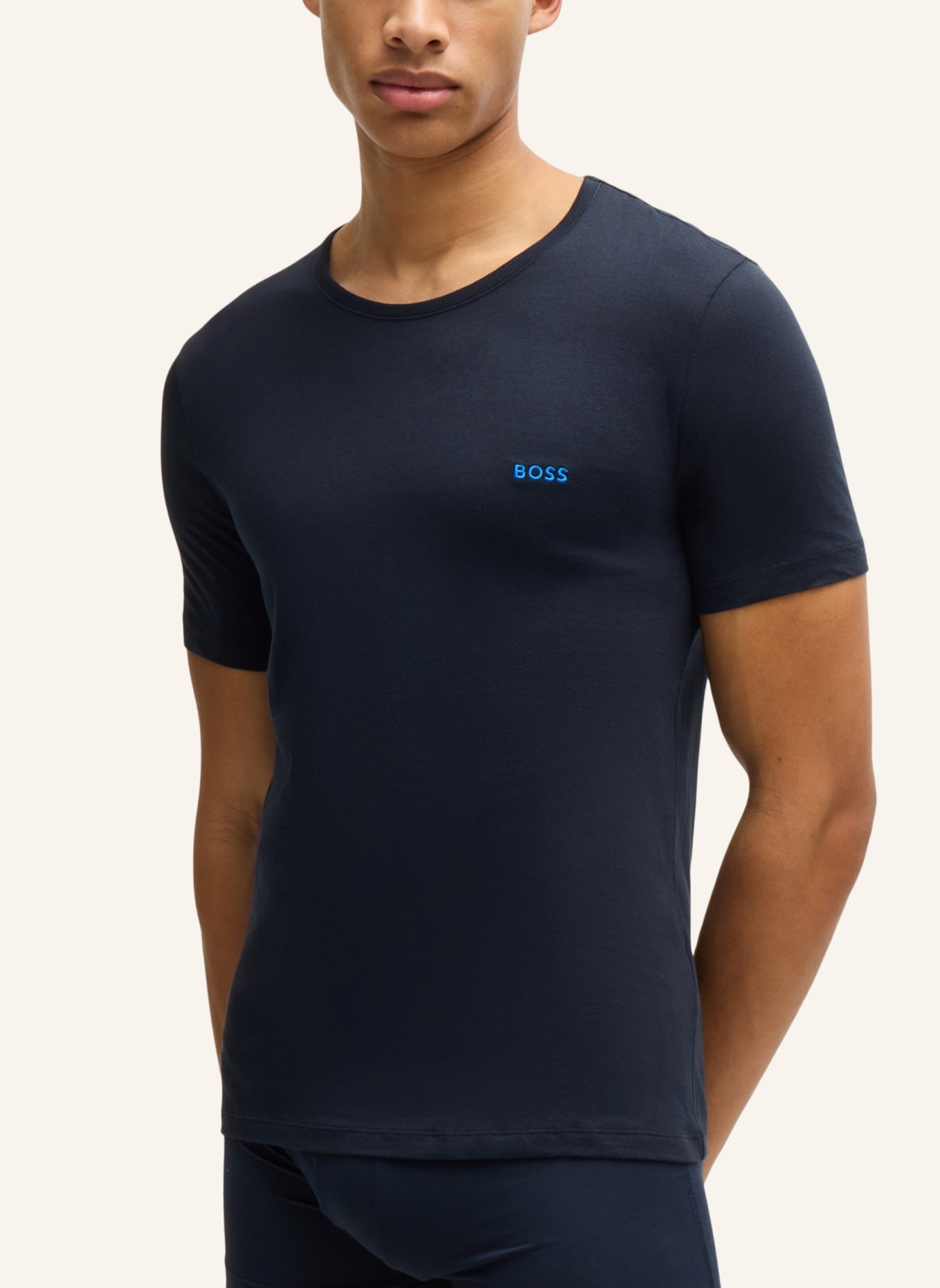 BOSS Unterwäsche Top TSHIRTRN 3P CLASSIC Regular Fit, Farbe: BLAU/ DUNKELBLAU/ SCHWARZ (Bild 4)