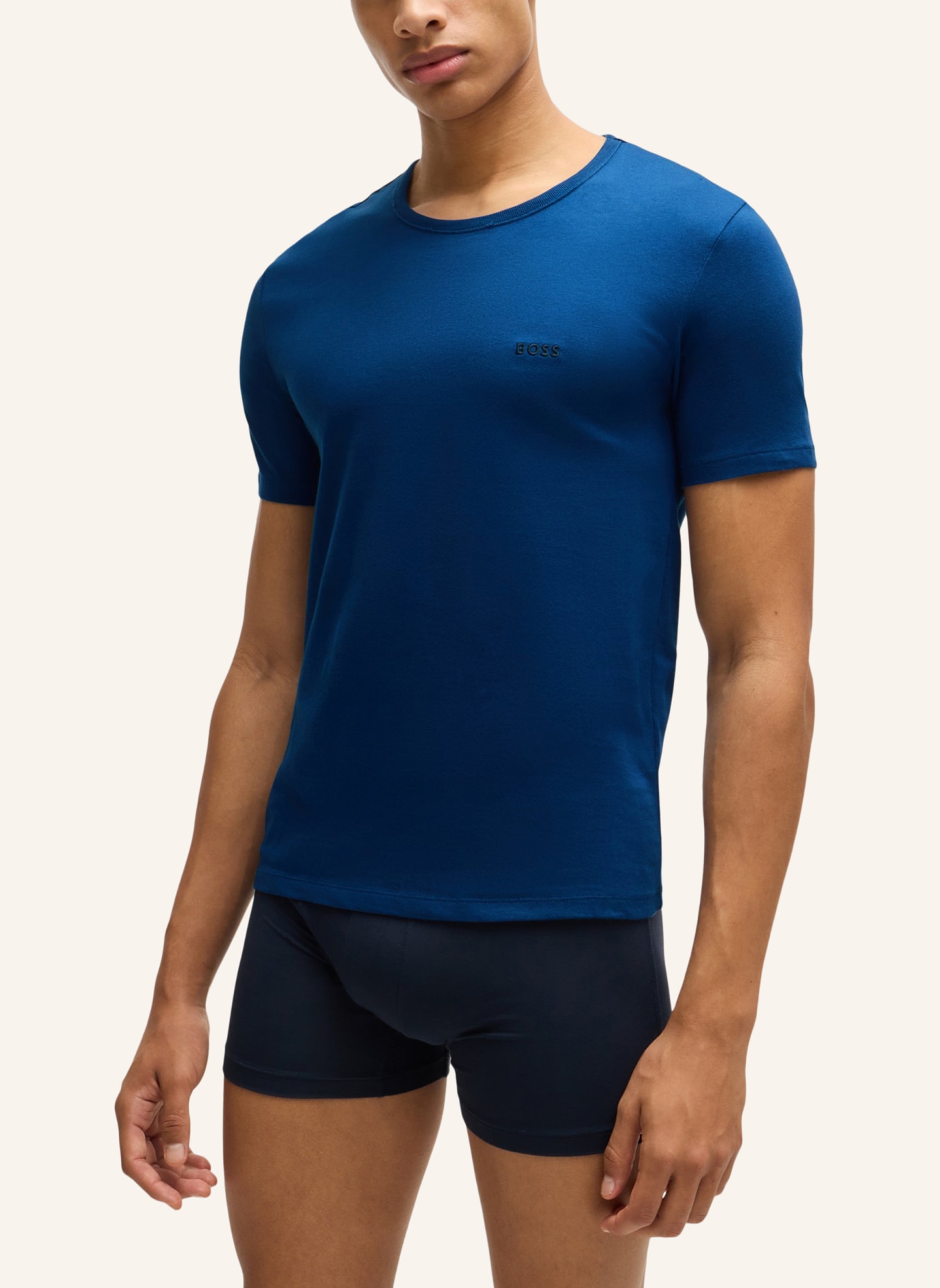 BOSS Unterwäsche Top TSHIRTRN 3P CLASSIC Regular Fit, Farbe: BLAU/ DUNKELBLAU/ SCHWARZ (Bild 5)