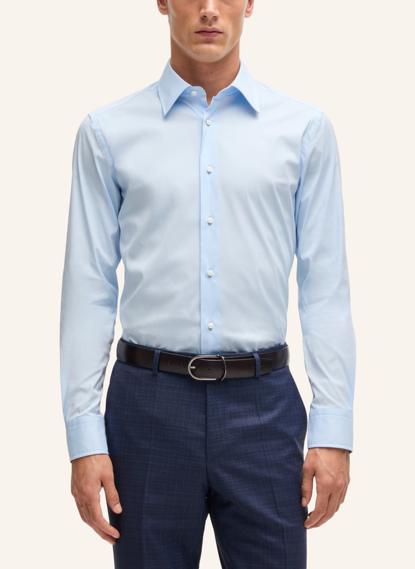 BOSS Business Hemd L-HAYS-KENT-C1-243 Slim Fit, Farbe: HELLBLAU (Bild 5)