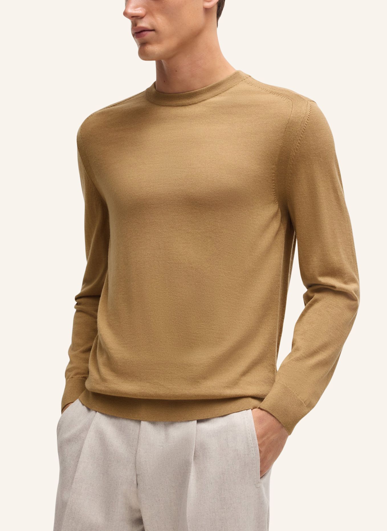 BOSS Pullover L-OVERO Regular Fit, Farbe: BEIGE (Bild 4)