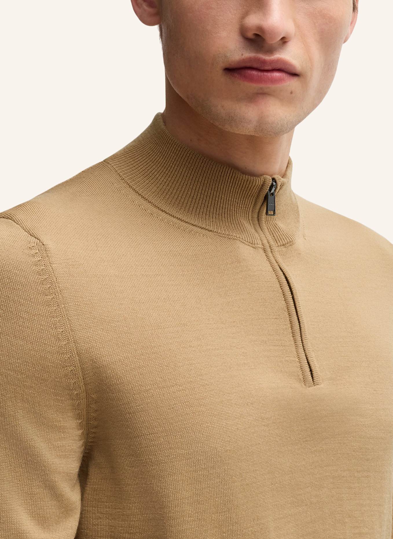 BOSS Pullover EBENJI Regular Fit, Farbe: BEIGE (Bild 3)