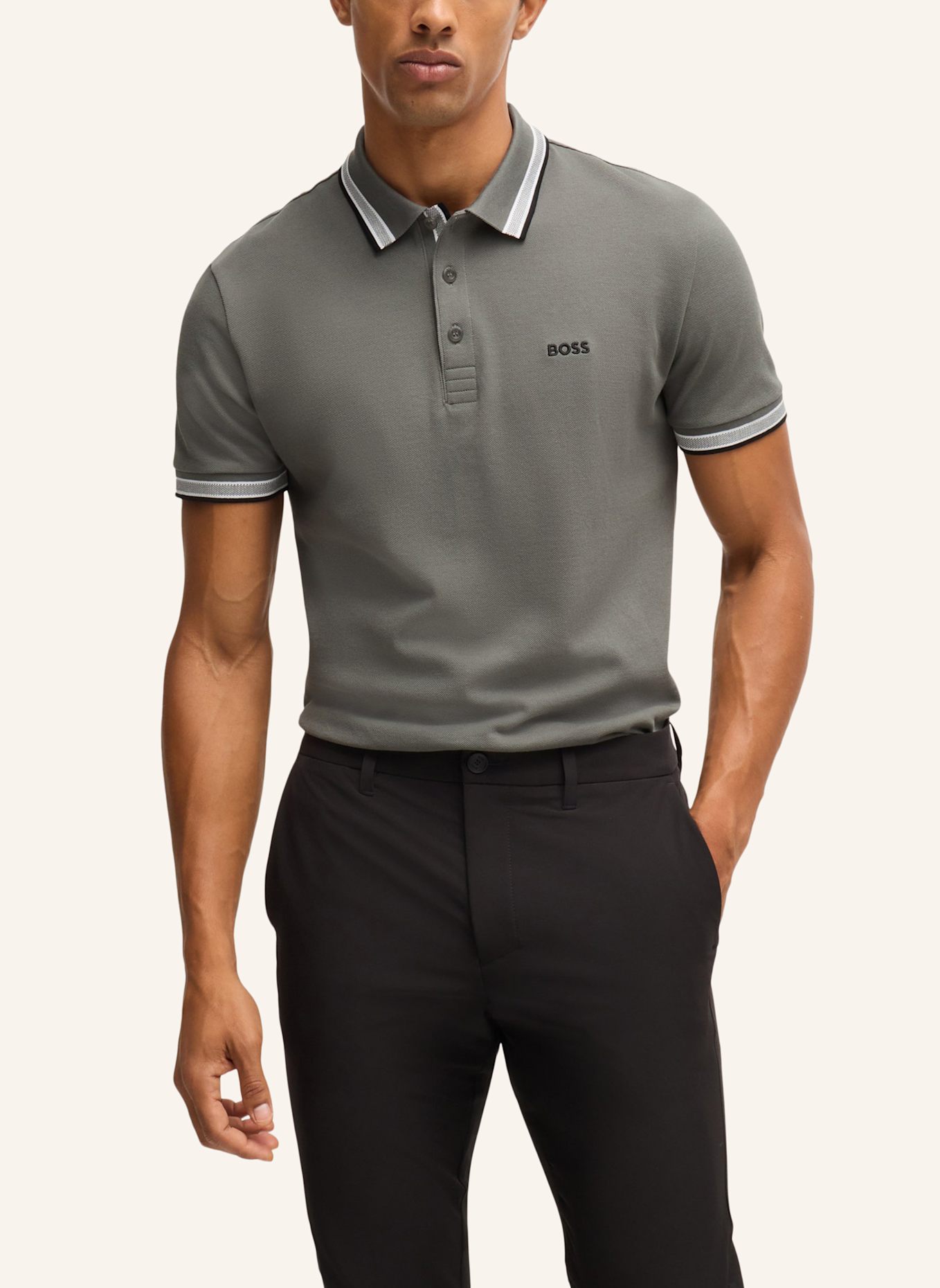 BOSS Poloshirt PADDY Regular Fit, Farbe: HELLGRAU (Bild 4)