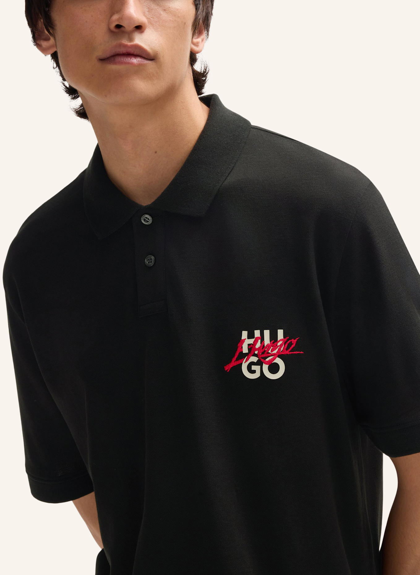 HUGO Poloshirt DALOGPOLO Relaxed Fit, Farbe: SCHWARZ (Bild 3)