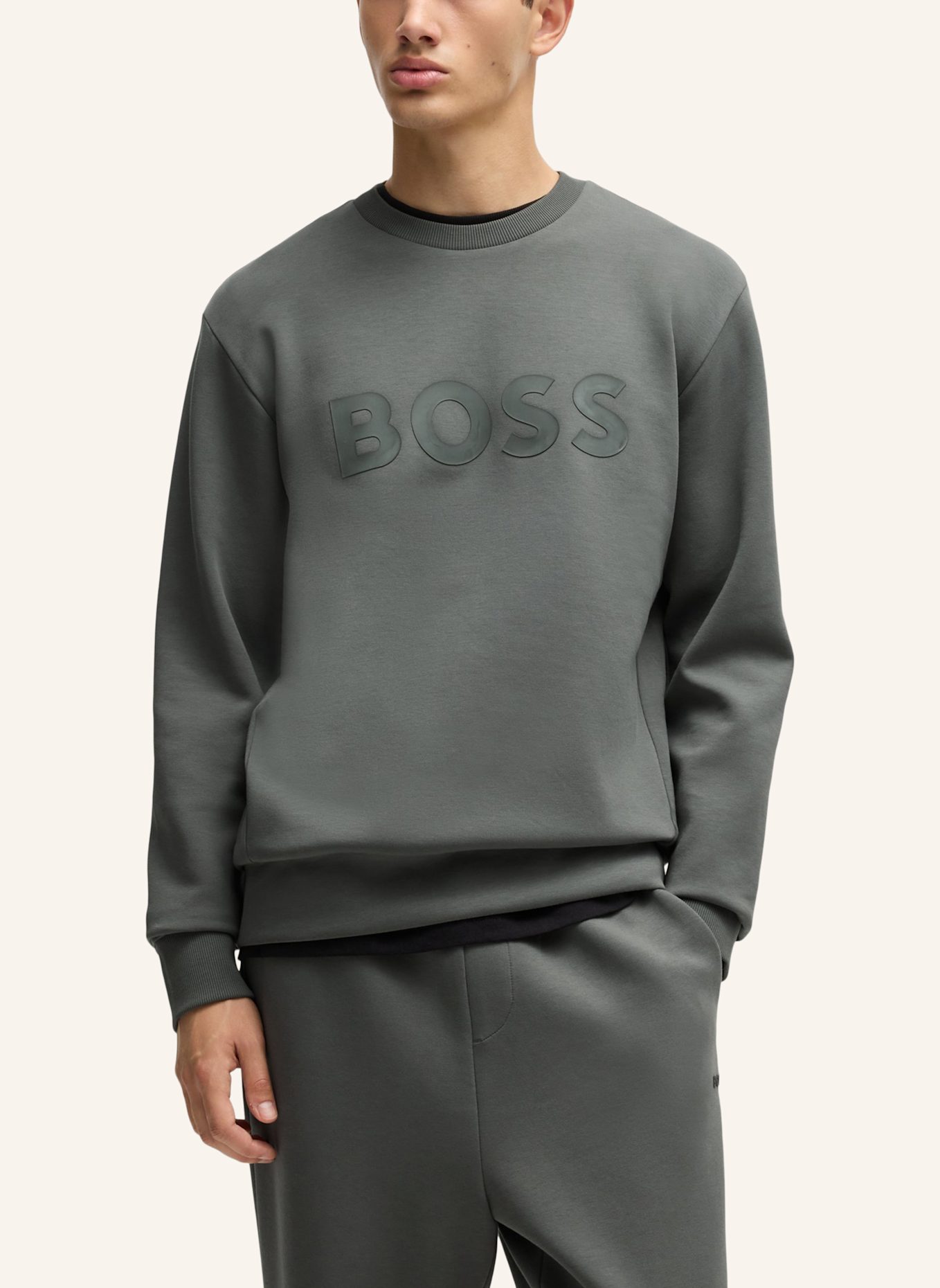 BOSS Sweatshirt SALBO Regular Fit, Farbe: HELLGRAU (Bild 4)