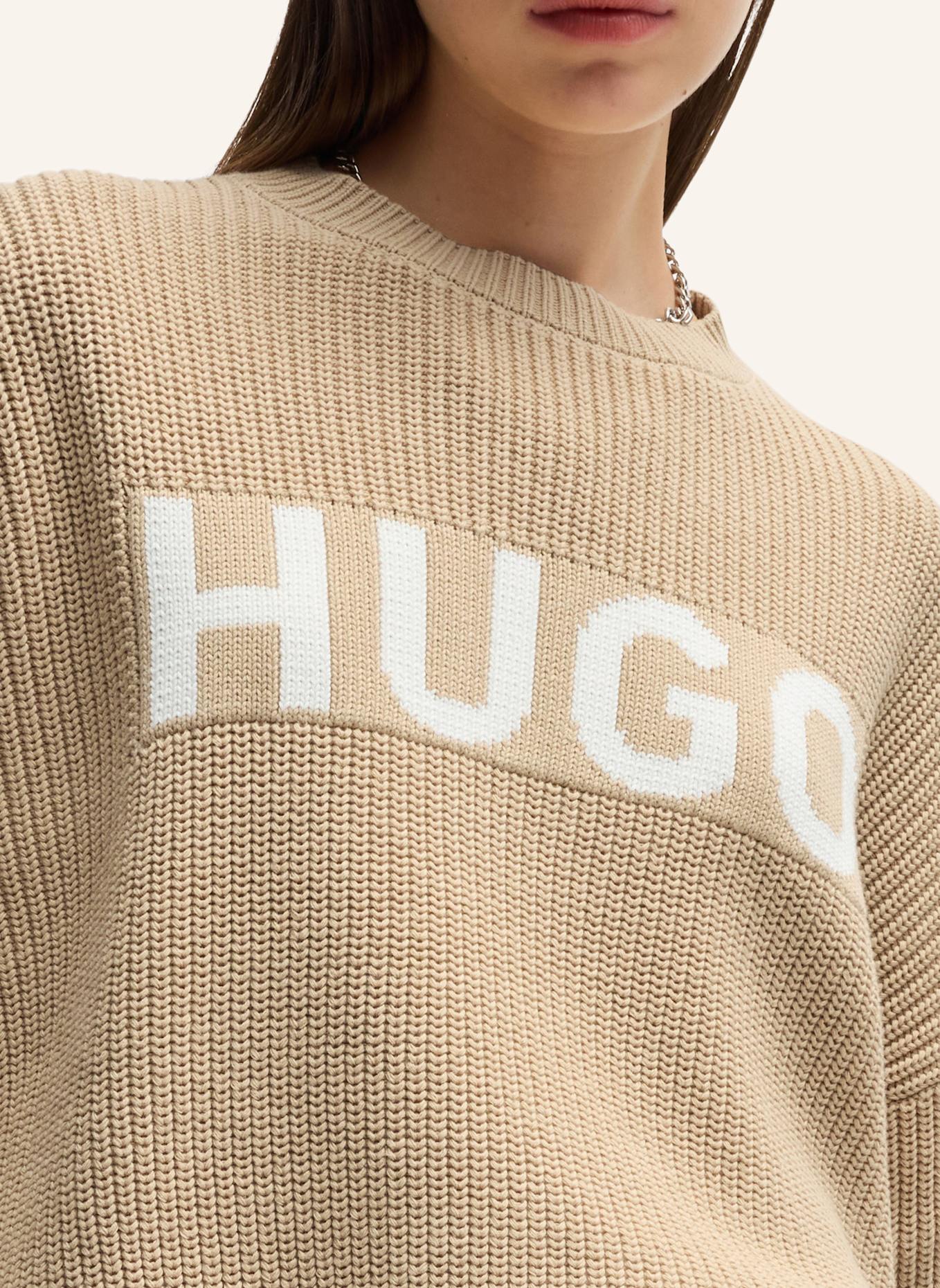 HUGO Pullover SLOGINY Regular Fit, Farbe: BEIGE (Bild 3)