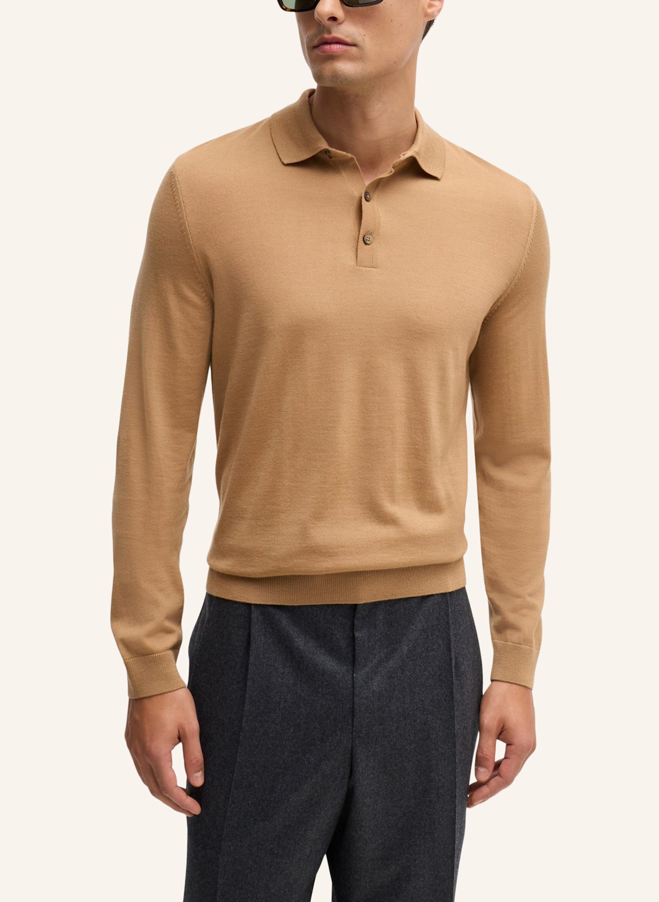 BOSS Pullover LANCIONE Slim Fit, Farbe: BEIGE (Bild 4)