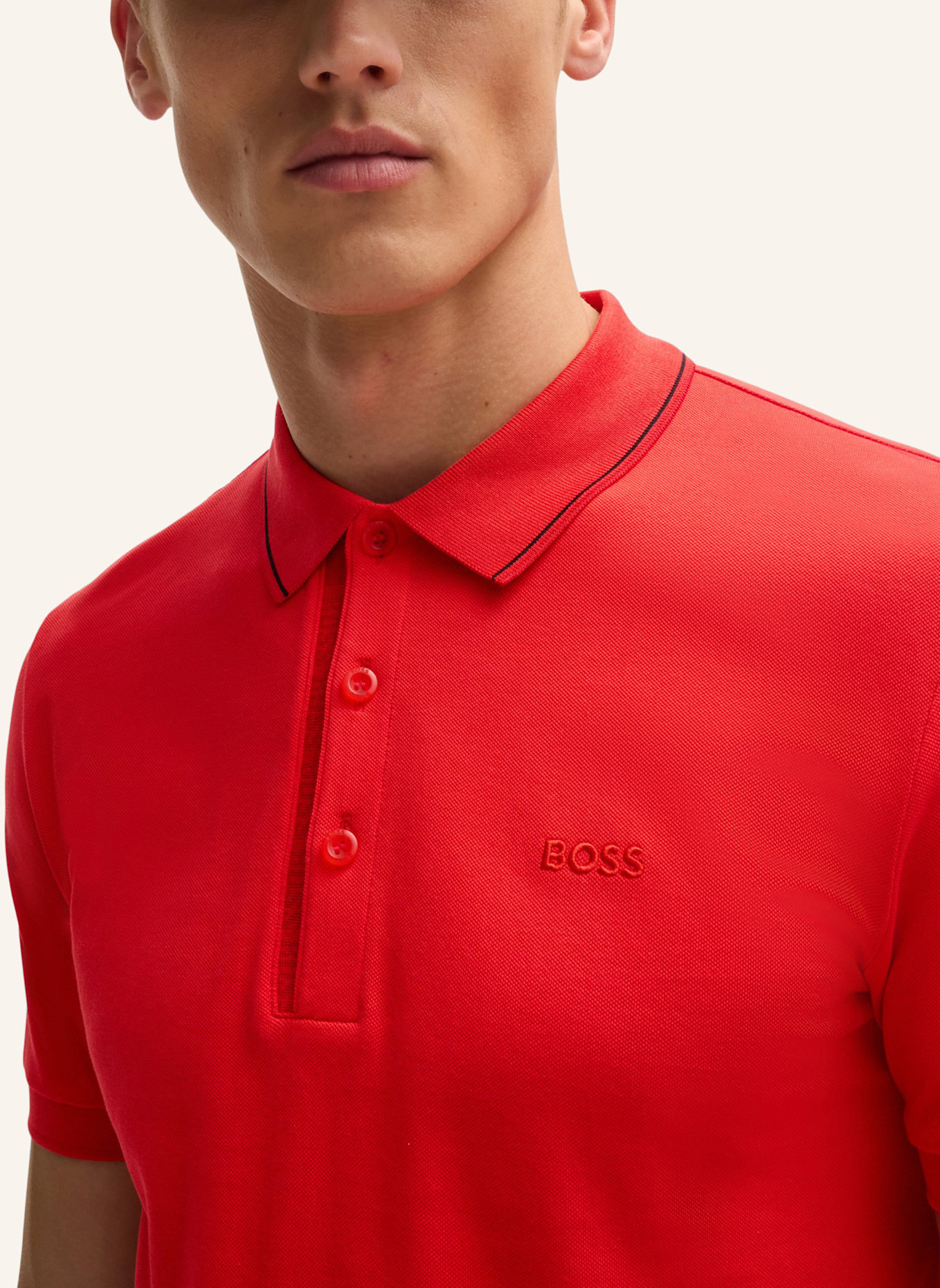 BOSS Poloshirt PAULE 4 Slim Fit, Farbe: ROT (Bild 3)