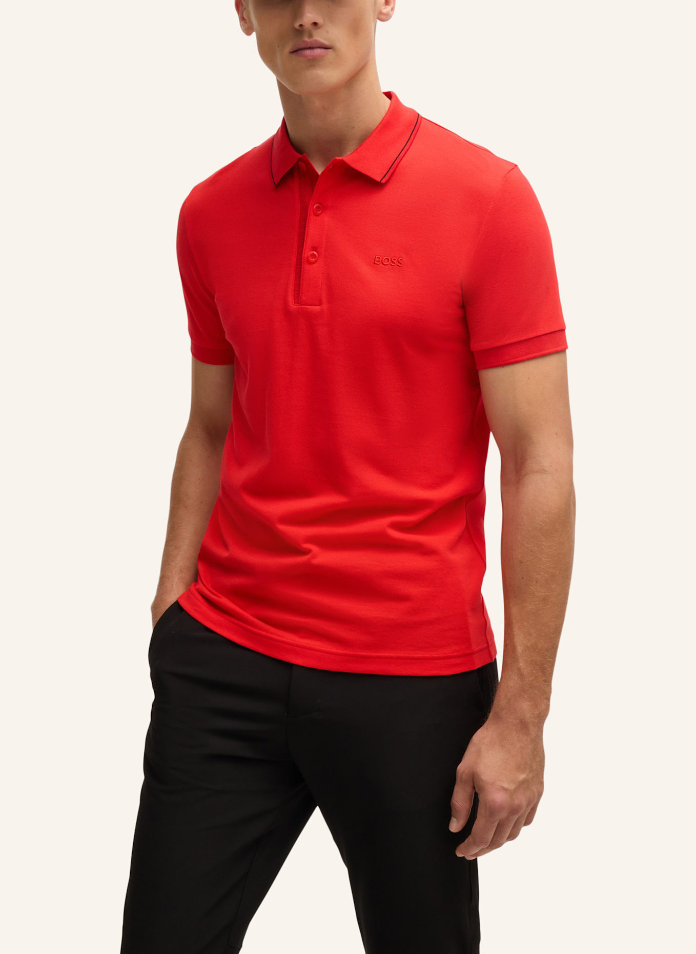 BOSS Poloshirt PAULE 4 Slim Fit, Farbe: ROT (Bild 4)