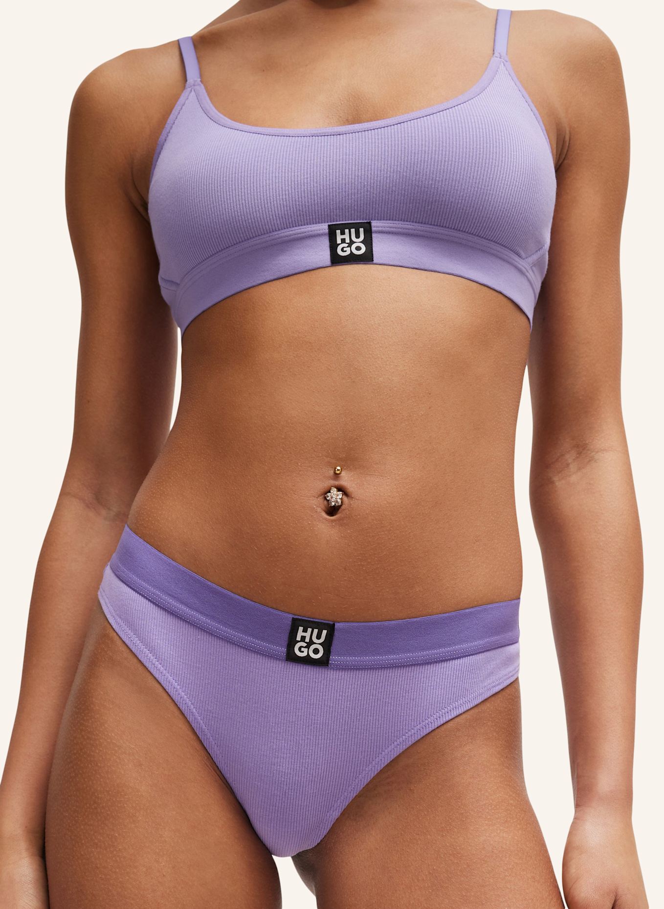 HUGO Slip THONG RIB, Farbe: LILA (Bild 3)