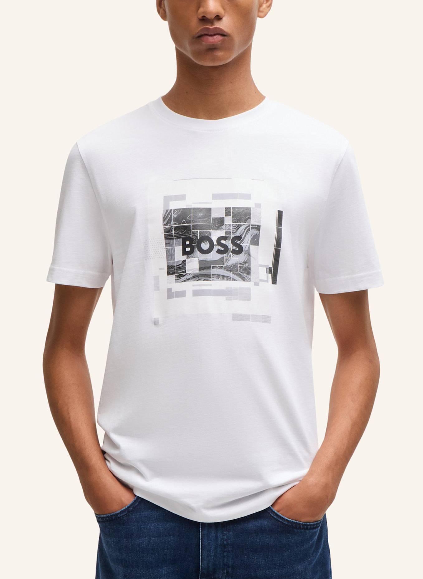 BOSS T-Shirt TE_URBAN Regular Fit, Farbe: WEISS (Bild 4)