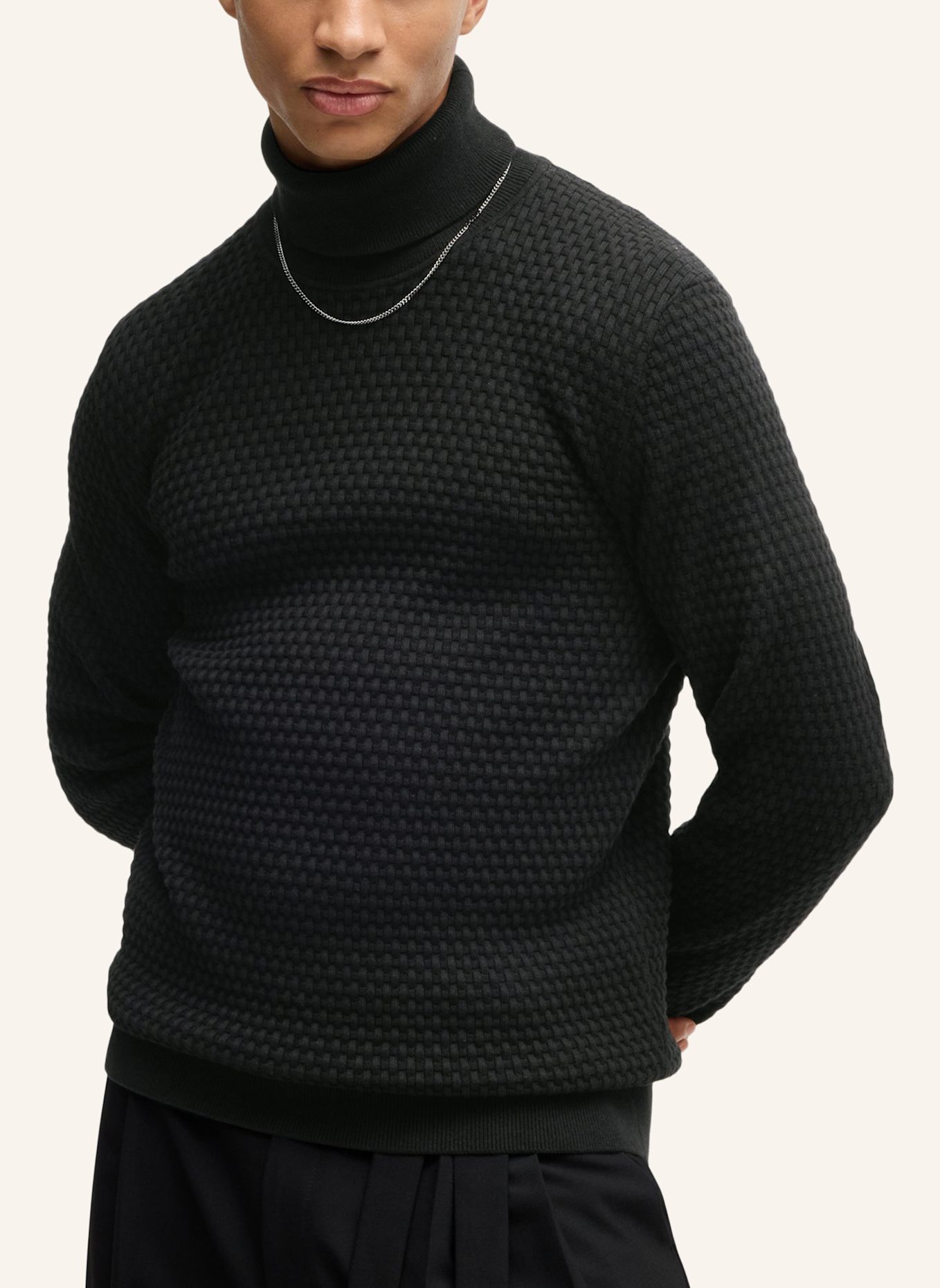 HUGO Pullover SMATTOR Regular Fit, Farbe: SCHWARZ (Bild 4)