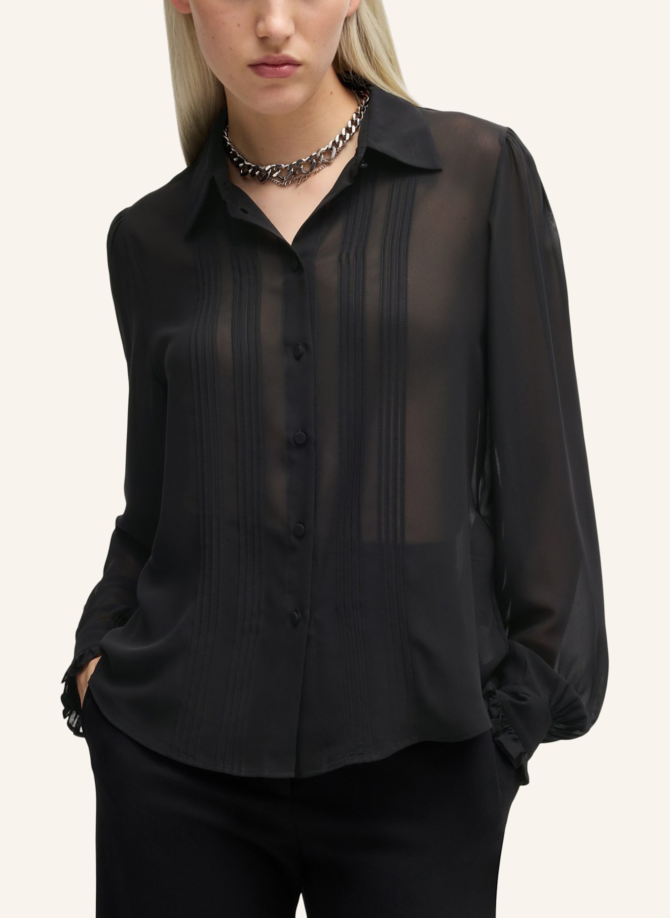 HUGO Business Bluse EARIA Regular Fit, Farbe: SCHWARZ (Bild 5)