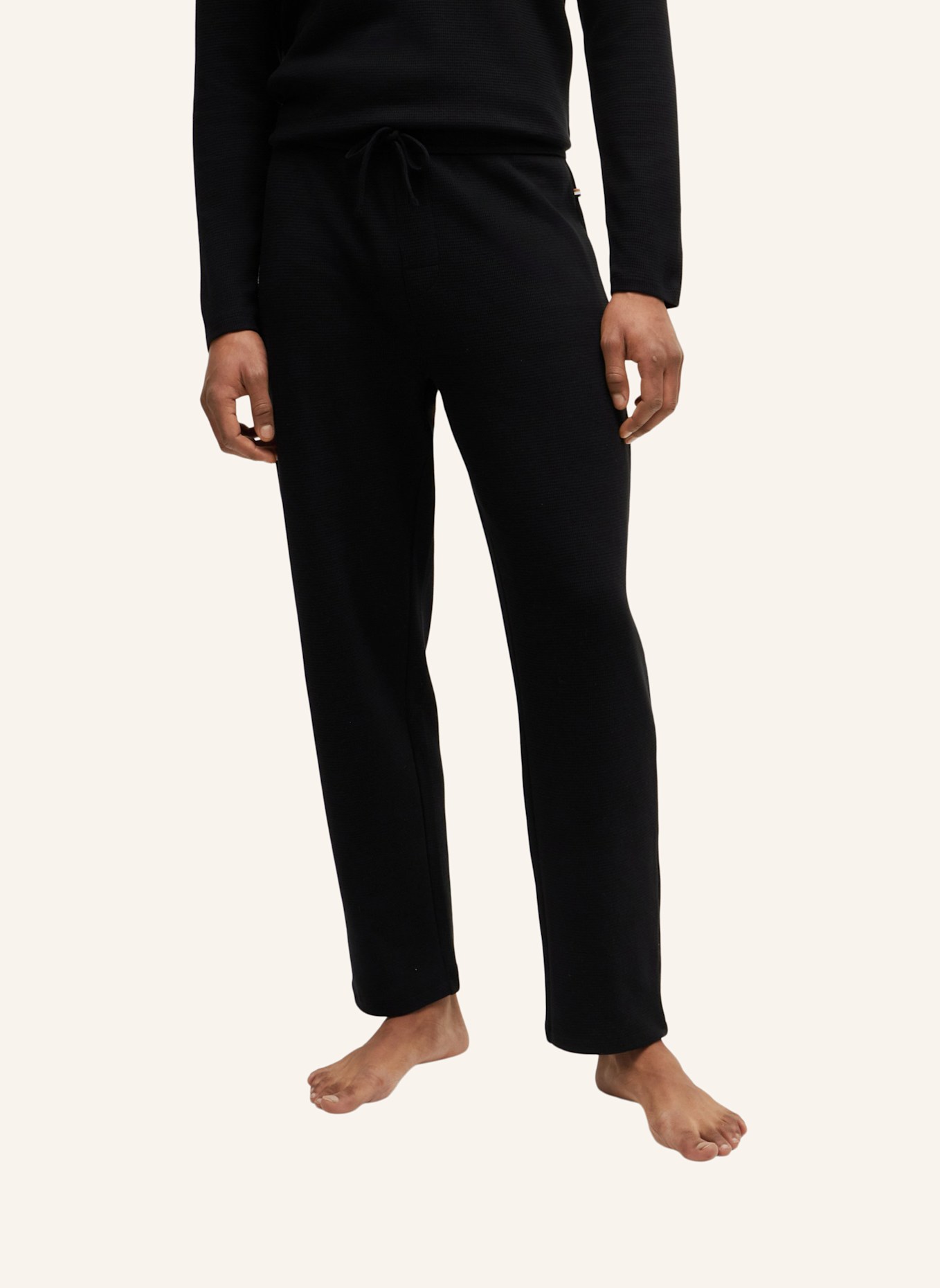 BOSS Pyjamas Unterteil WAFFLE PANTS, Farbe: SCHWARZ (Bild 5)