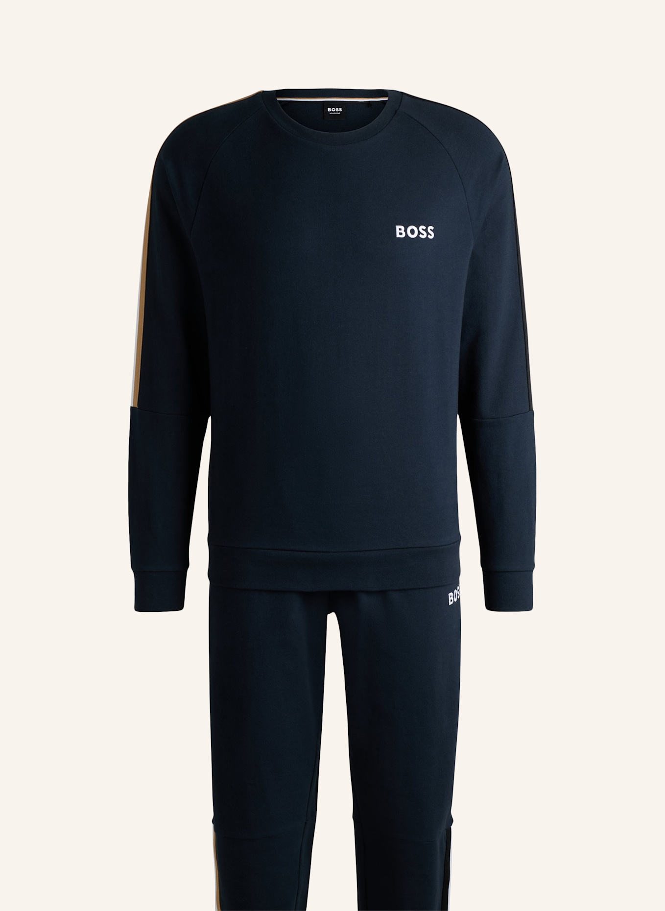 BOSS Pyjama-Set ICONIC LONG SET Regular Fit, Farbe: DUNKELBLAU (Bild 1)