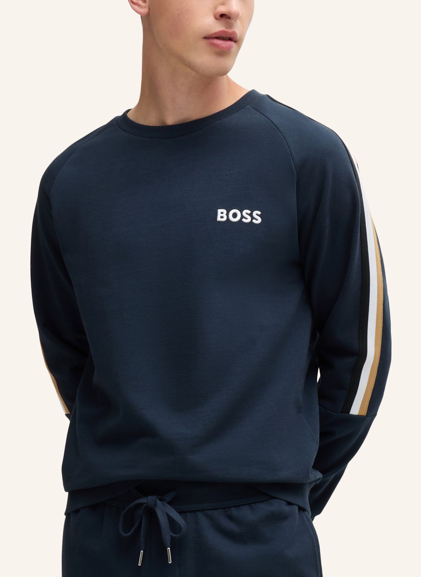 BOSS Pyjama-Set ICONIC LONG SET Regular Fit, Farbe: DUNKELBLAU (Bild 4)