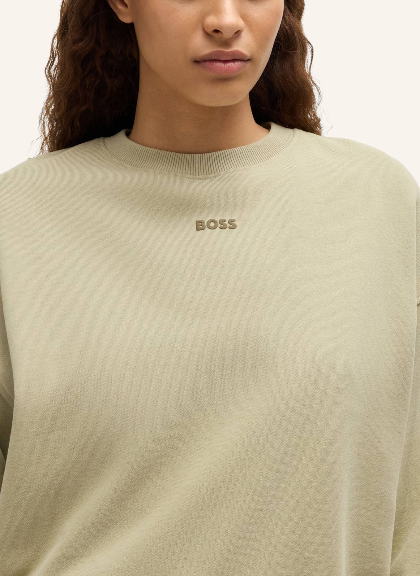 BOSS Sweatshirt C_ETEIA_SMALL_LOGO Relaxed Fit, Farbe: KHAKI (Bild 3)