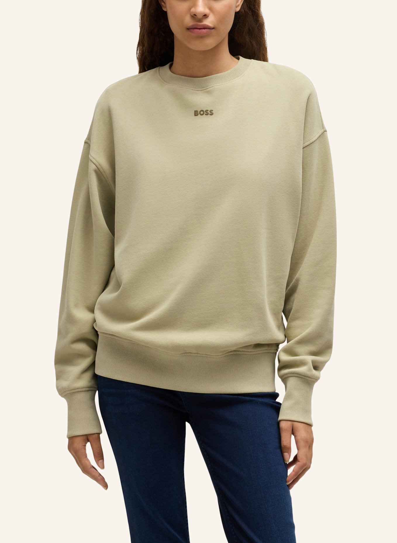 BOSS Sweatshirt C_ETEIA_SMALL_LOGO Relaxed Fit, Farbe: KHAKI (Bild 4)