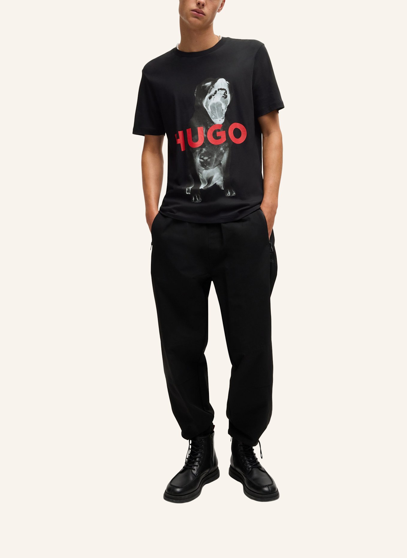 HUGO T-Shirt DAYAKING Regular Fit, Farbe: SCHWARZ (Bild 5)